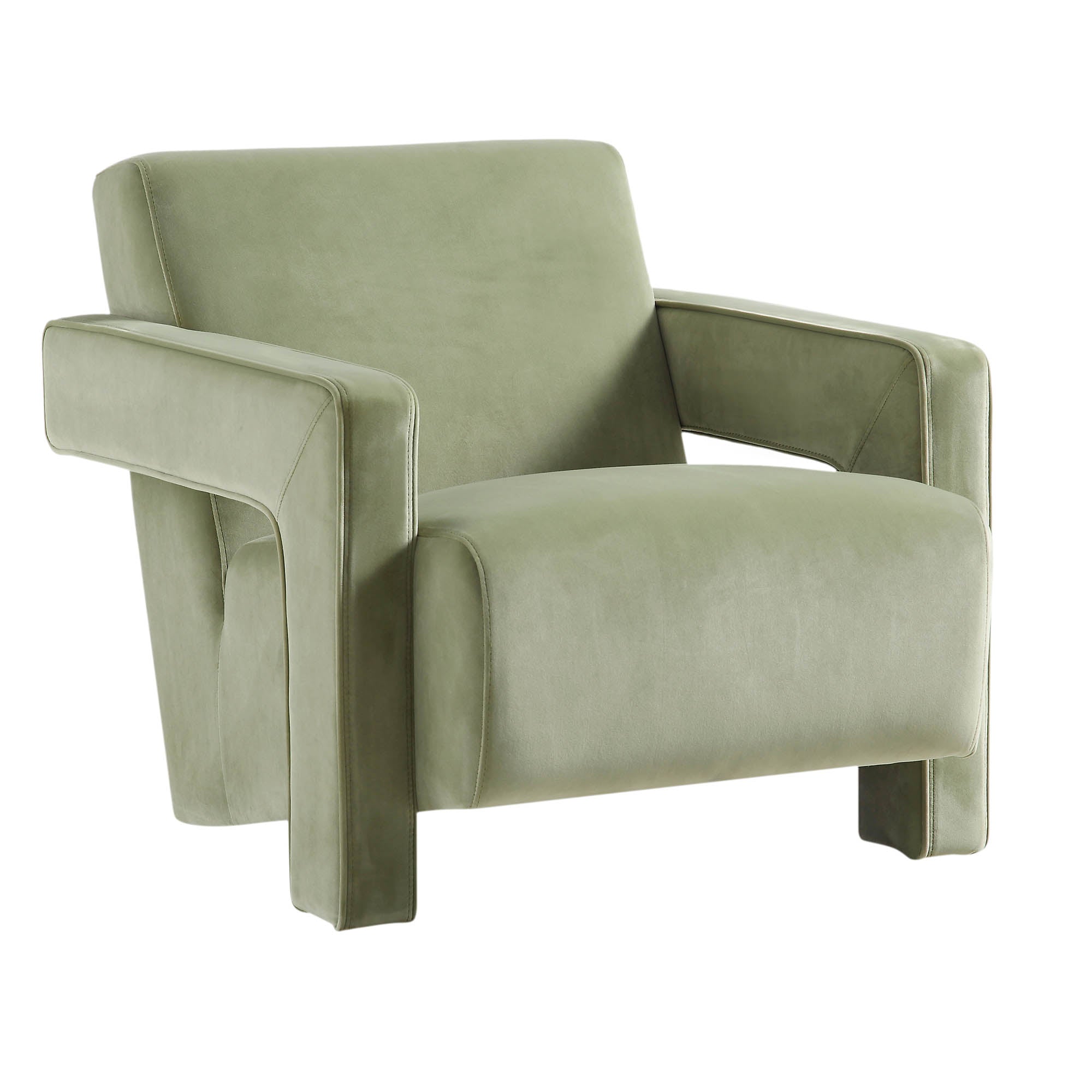 Brompton Sculptural Armchair, Lichen Velvet