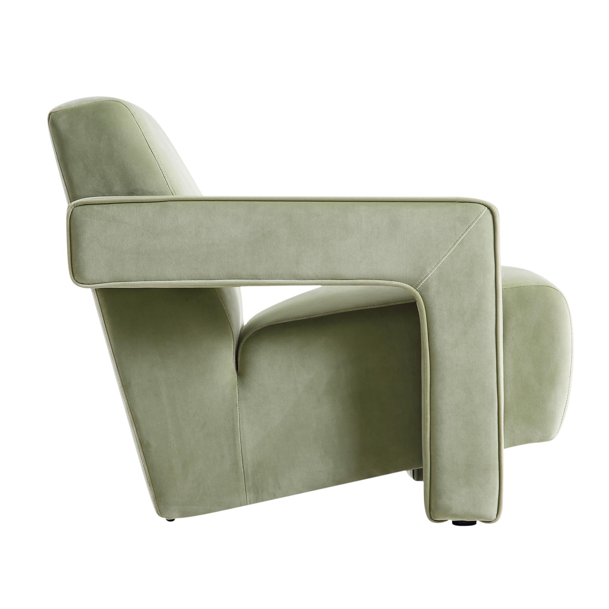 Brompton Sculptural Armchair, Lichen Velvet