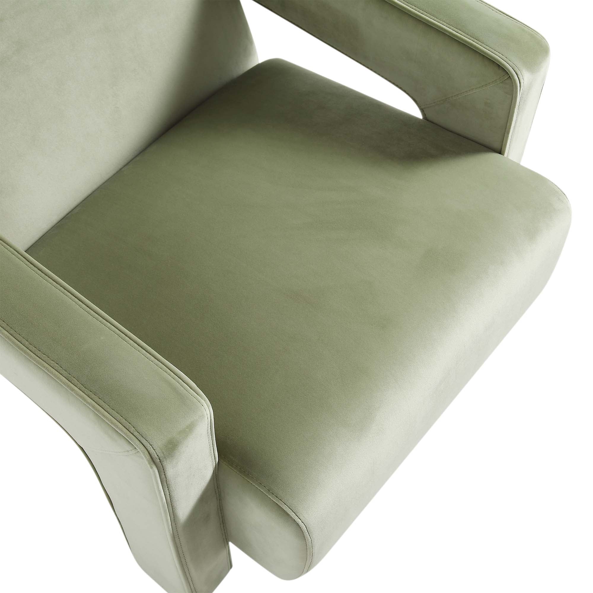 Brompton Sculptural Armchair, Lichen Velvet