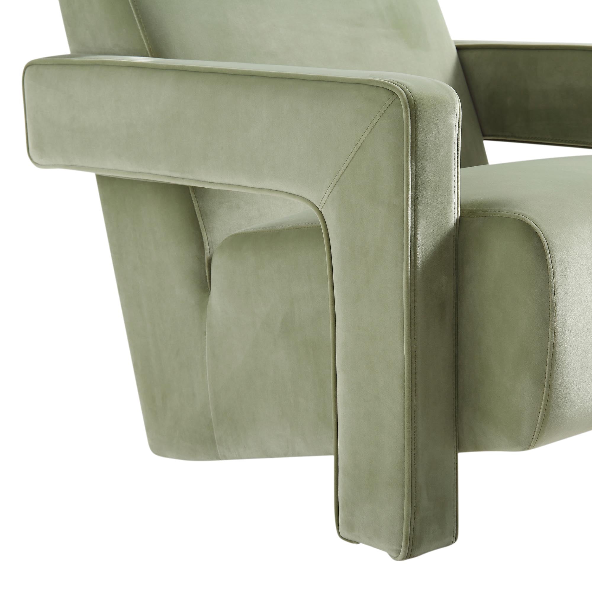 Brompton Sculptural Armchair, Lichen Velvet