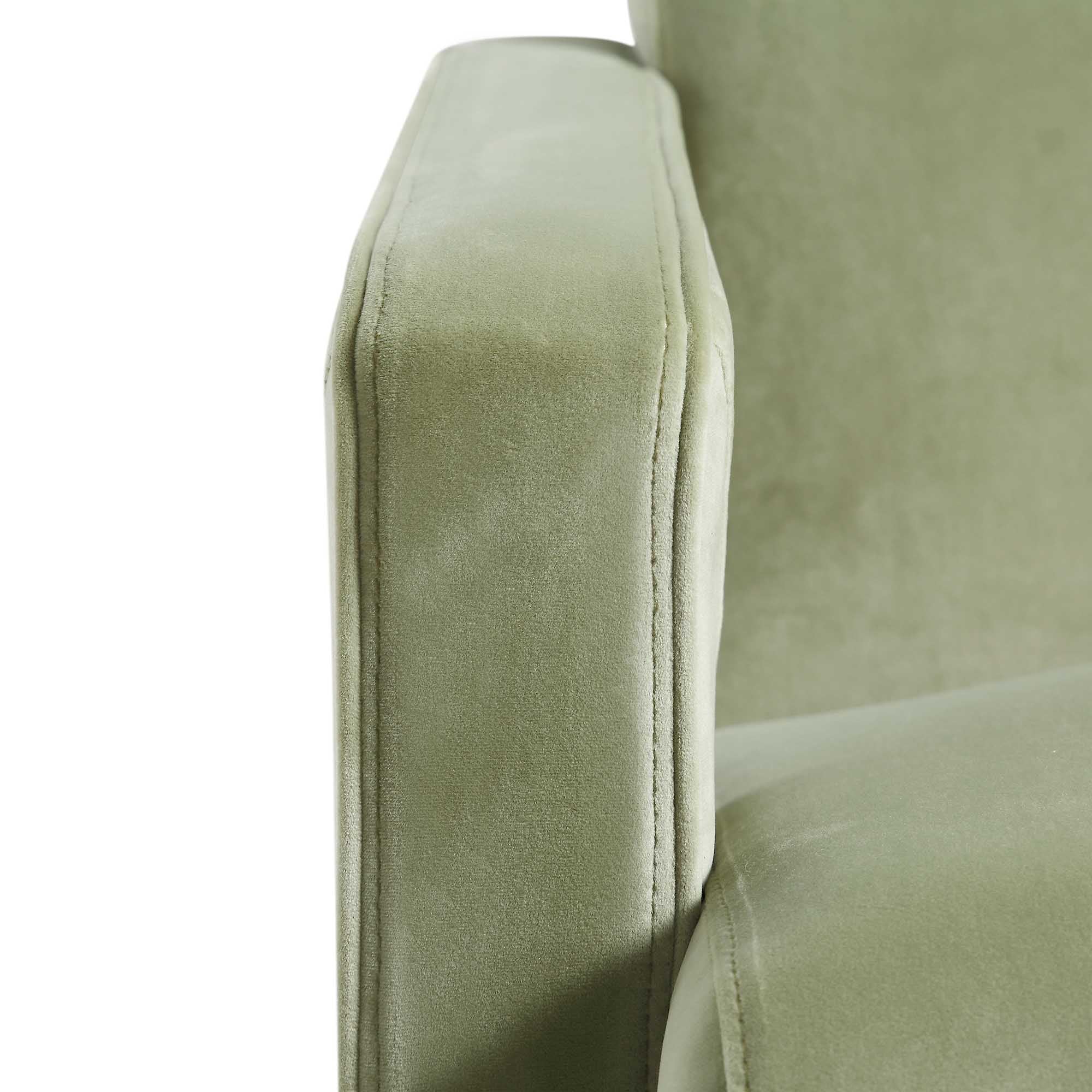 Brompton Sculptural Armchair, Lichen Velvet