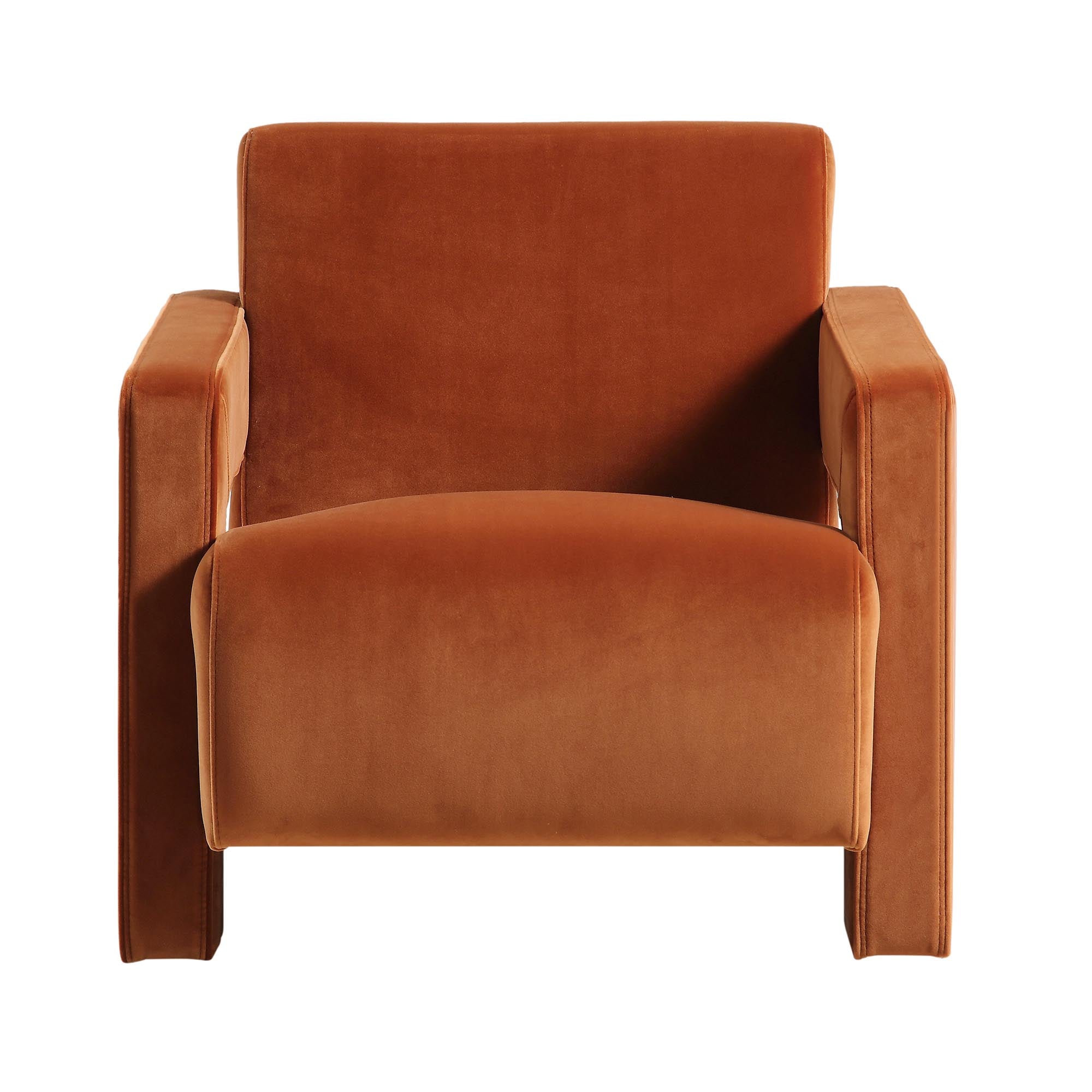 Brompton Sculptural Armchair, Rust Velvet