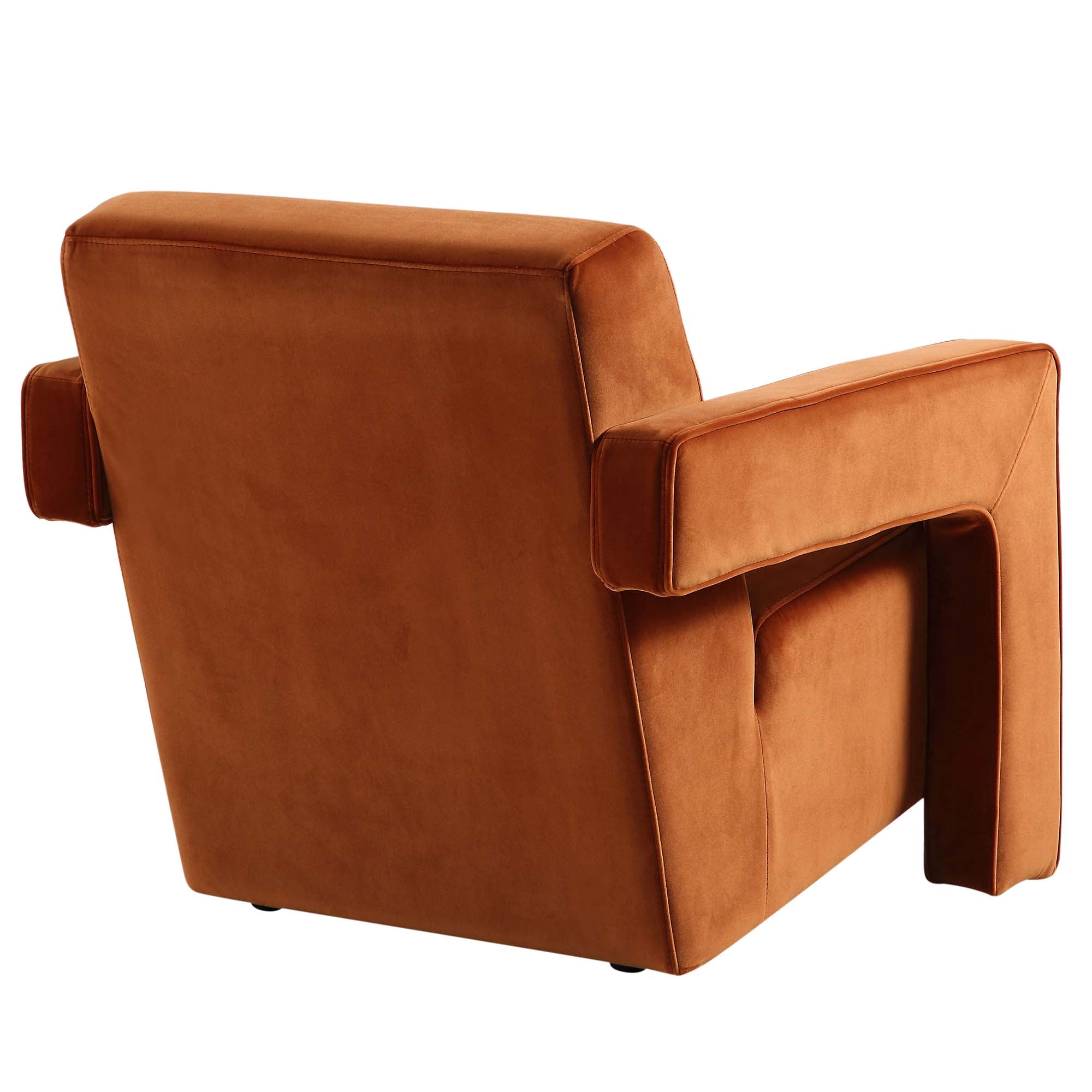 Brompton Sculptural Armchair, Rust Velvet