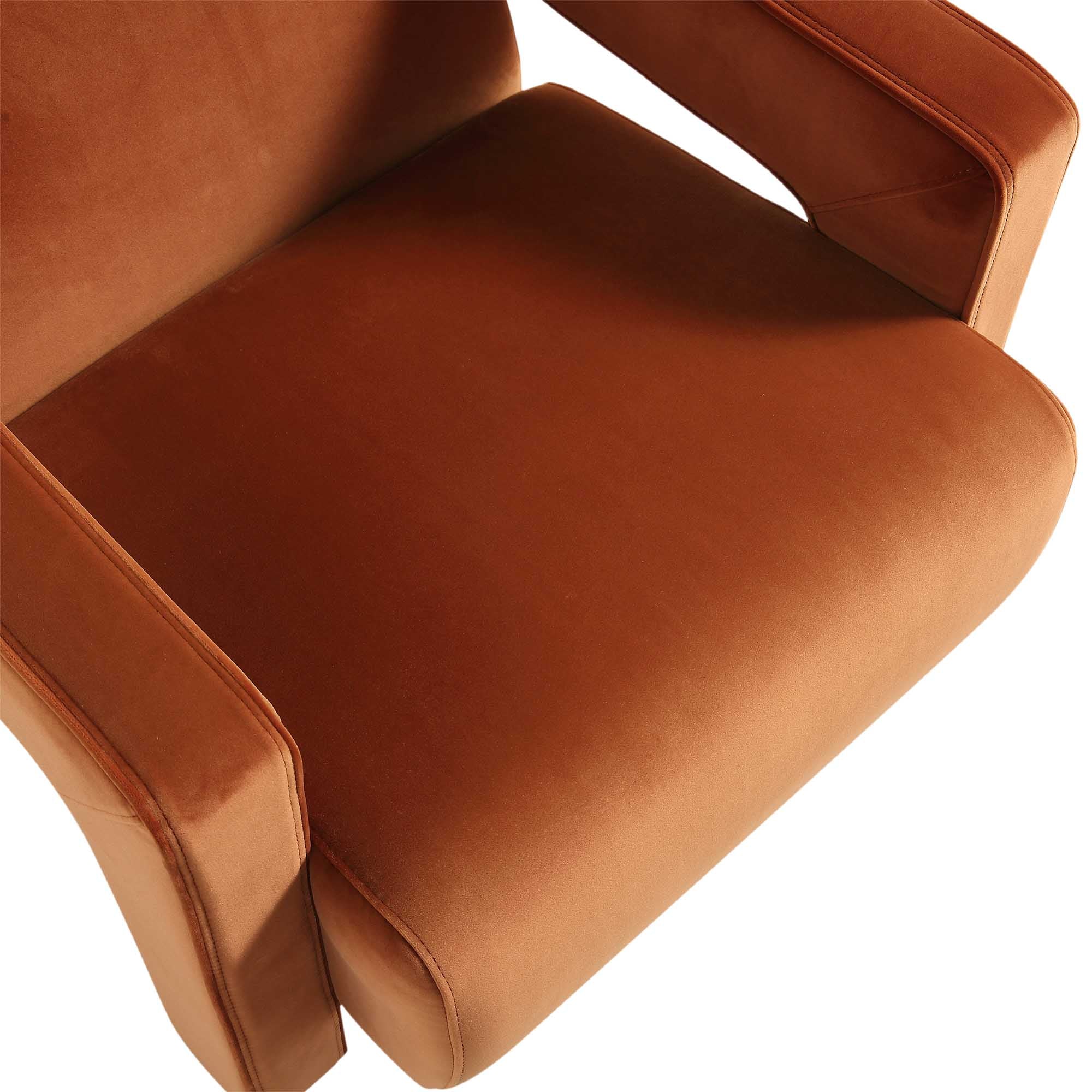 Brompton Sculptural Armchair, Rust Velvet