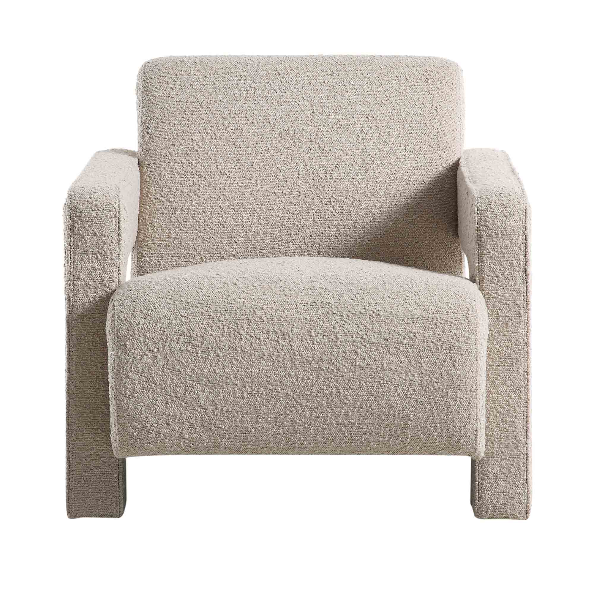 Brompton Sculptural Armchair, Taupe Boucle