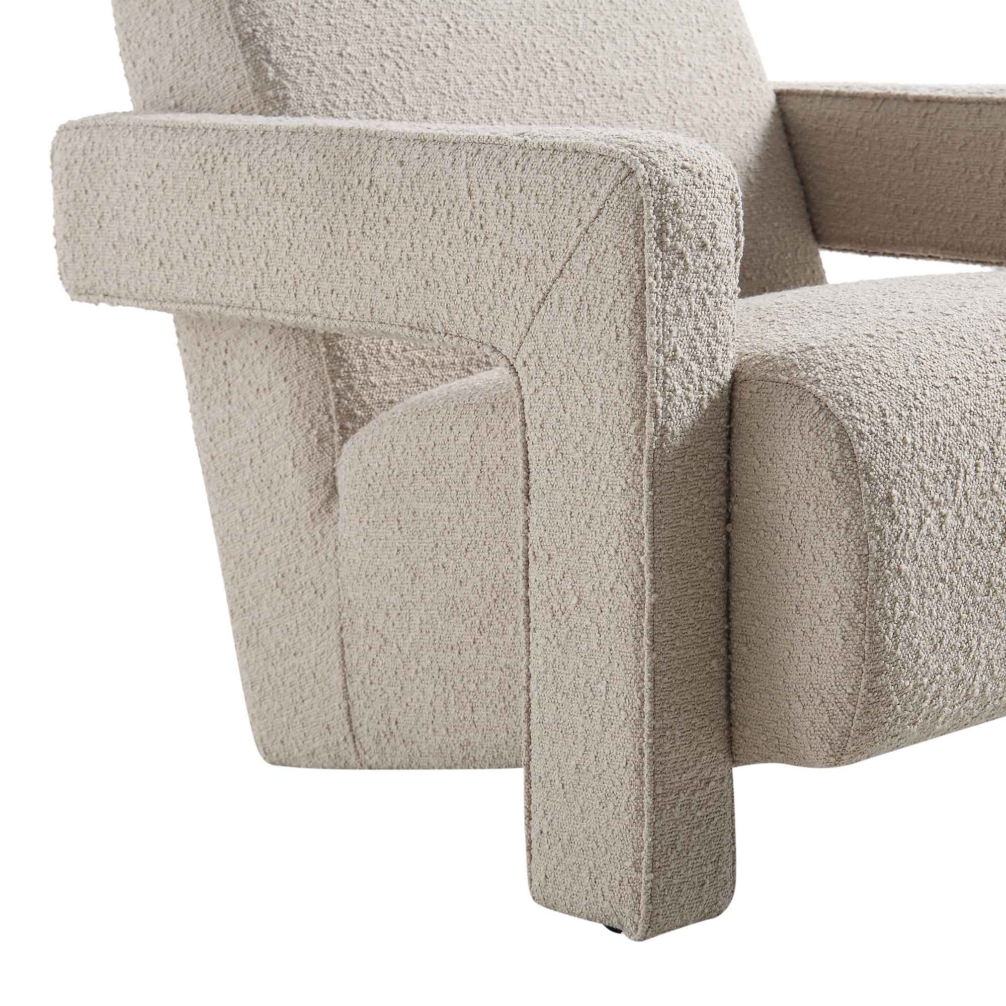 Brompton Sculptural Armchair, Taupe Boucle