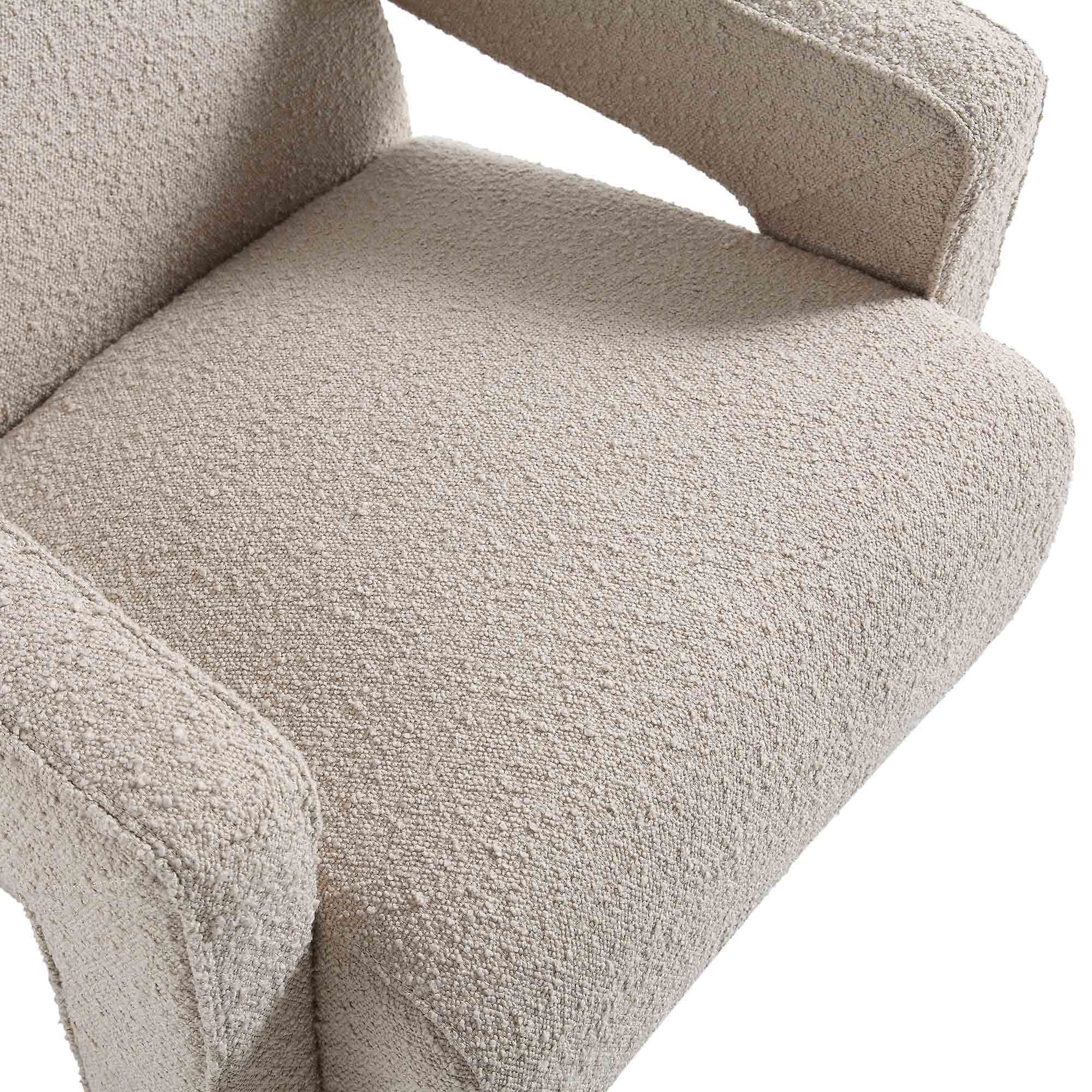 Brompton Sculptural Armchair, Taupe Boucle