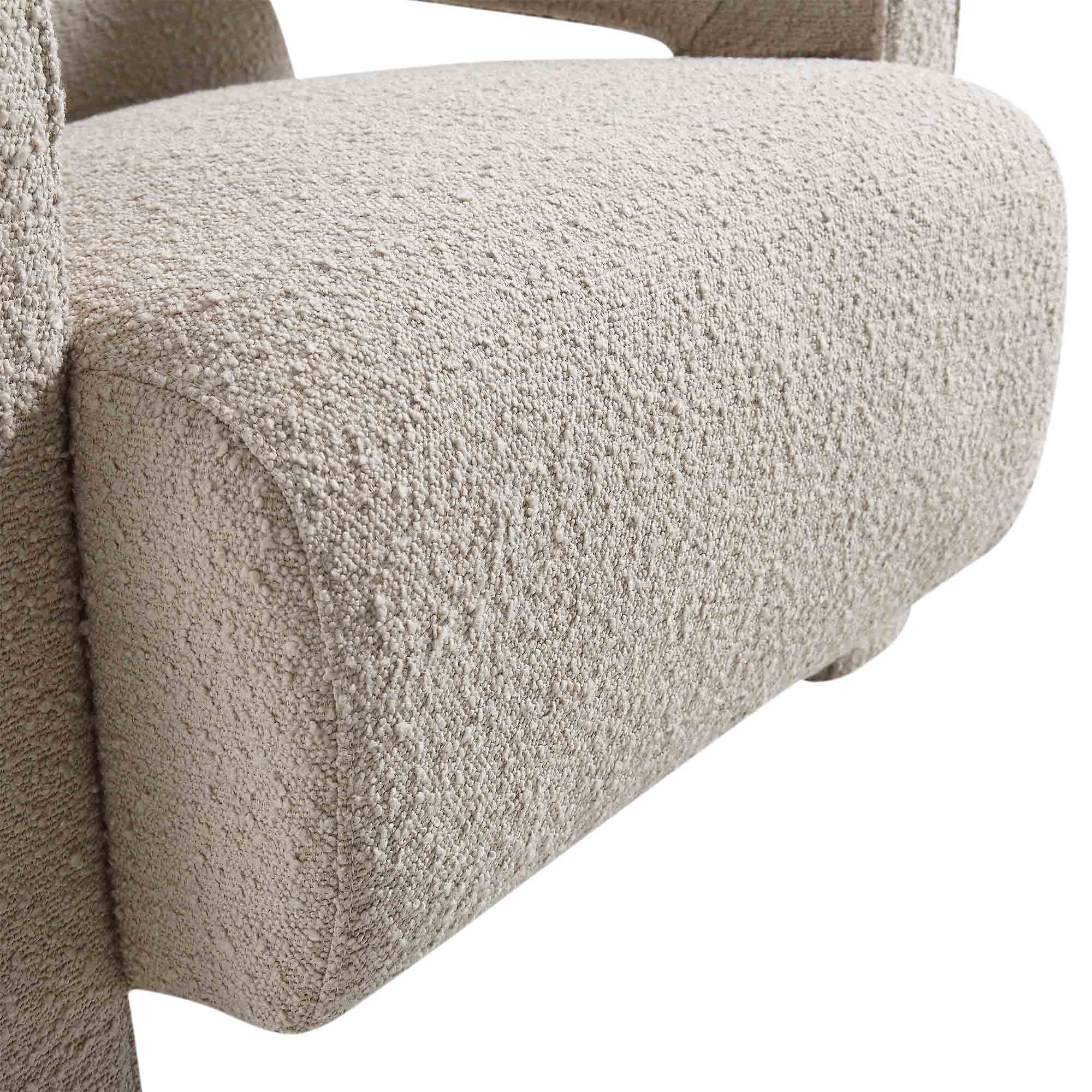 Brompton Sculptural Armchair, Taupe Boucle