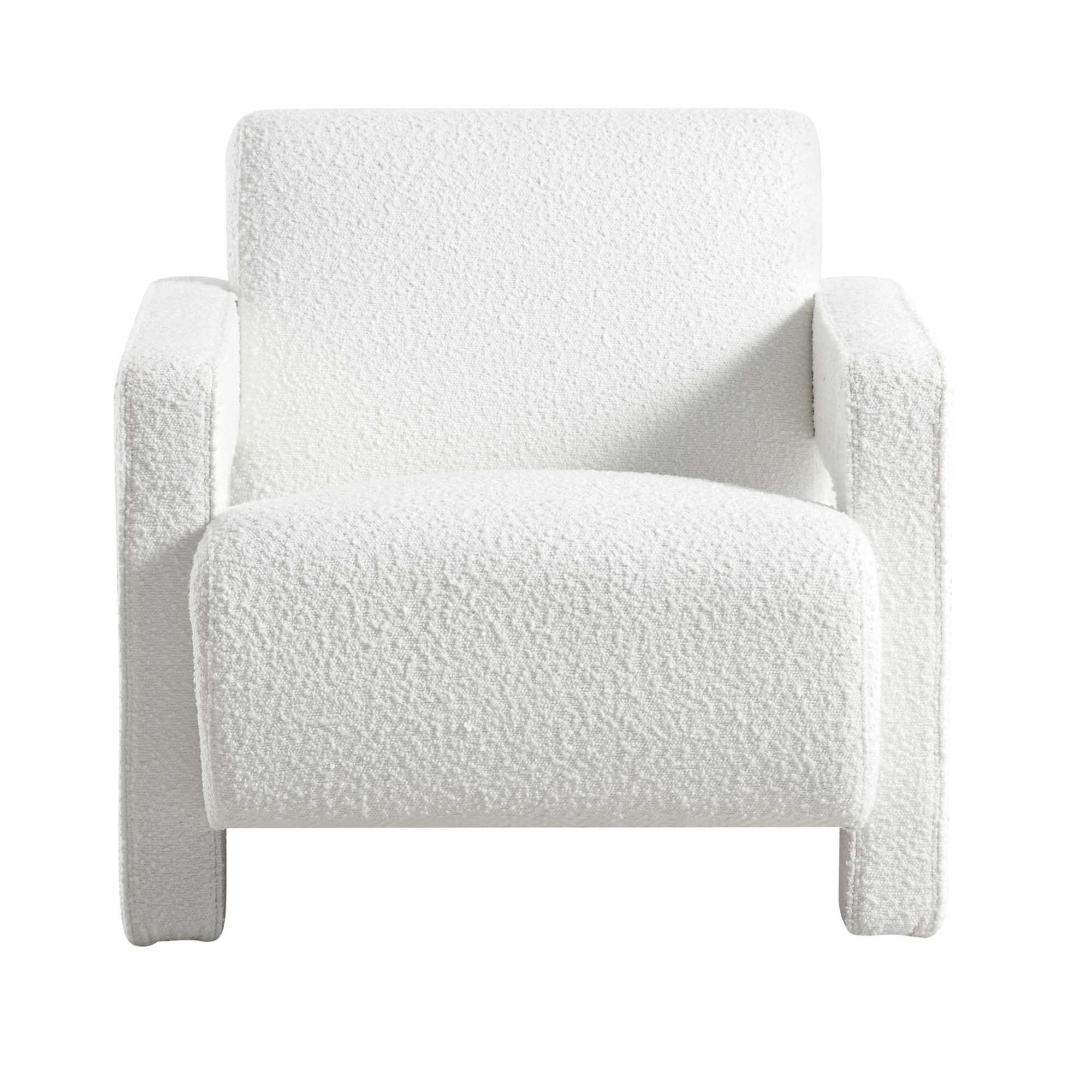 Brompton Sculptural Armchair, White Boucle