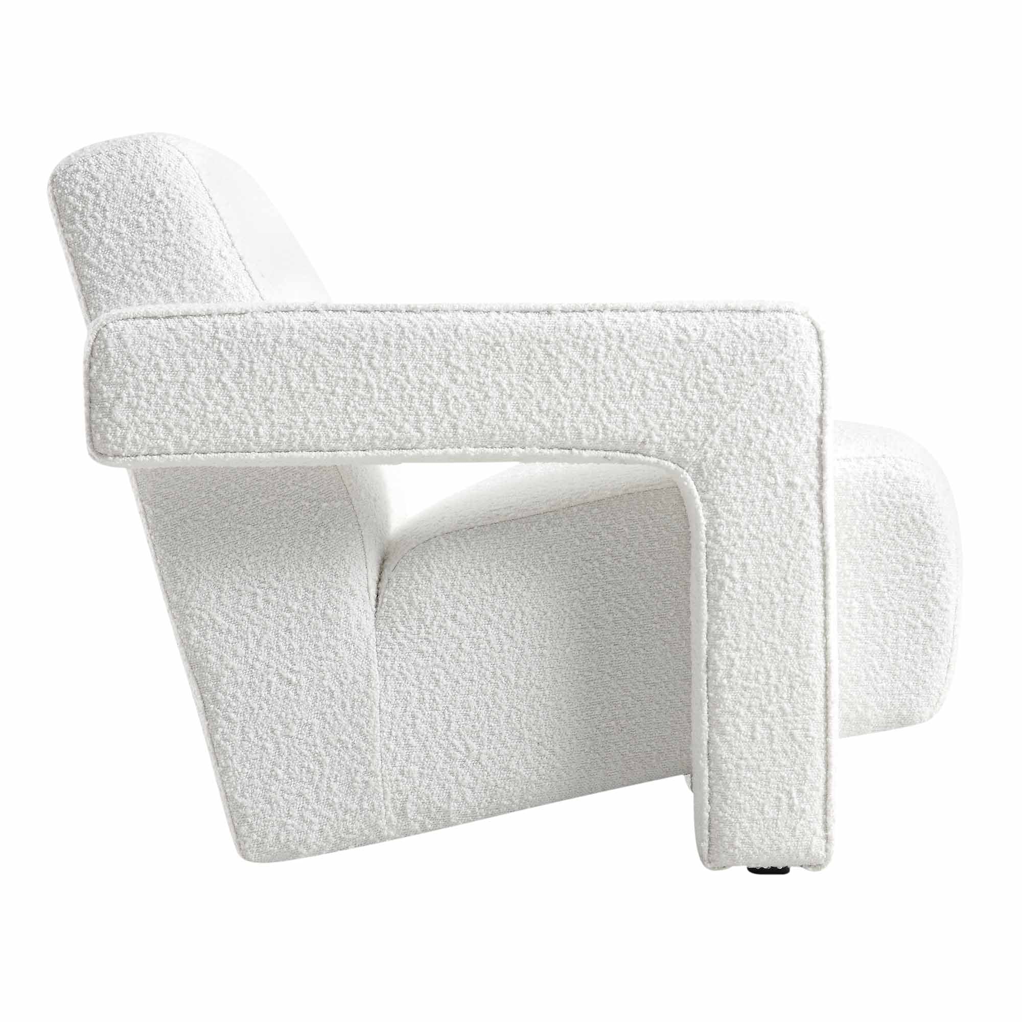 Brompton Sculptural Armchair, White Boucle