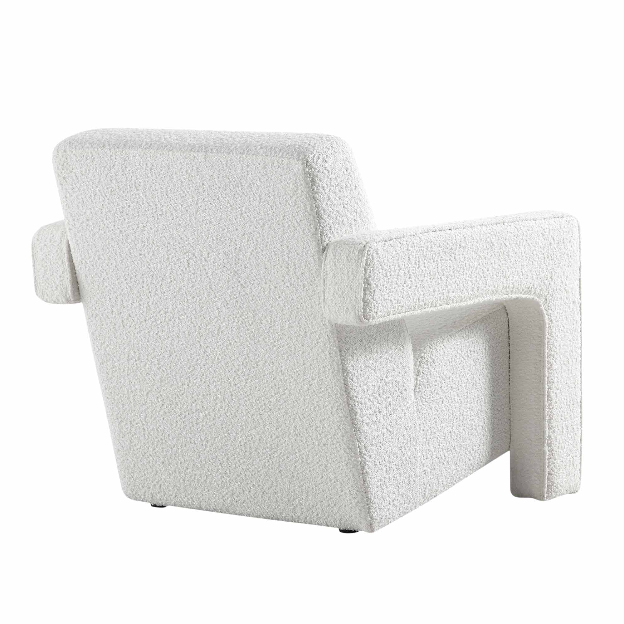 Brompton Sculptural Armchair, White Boucle