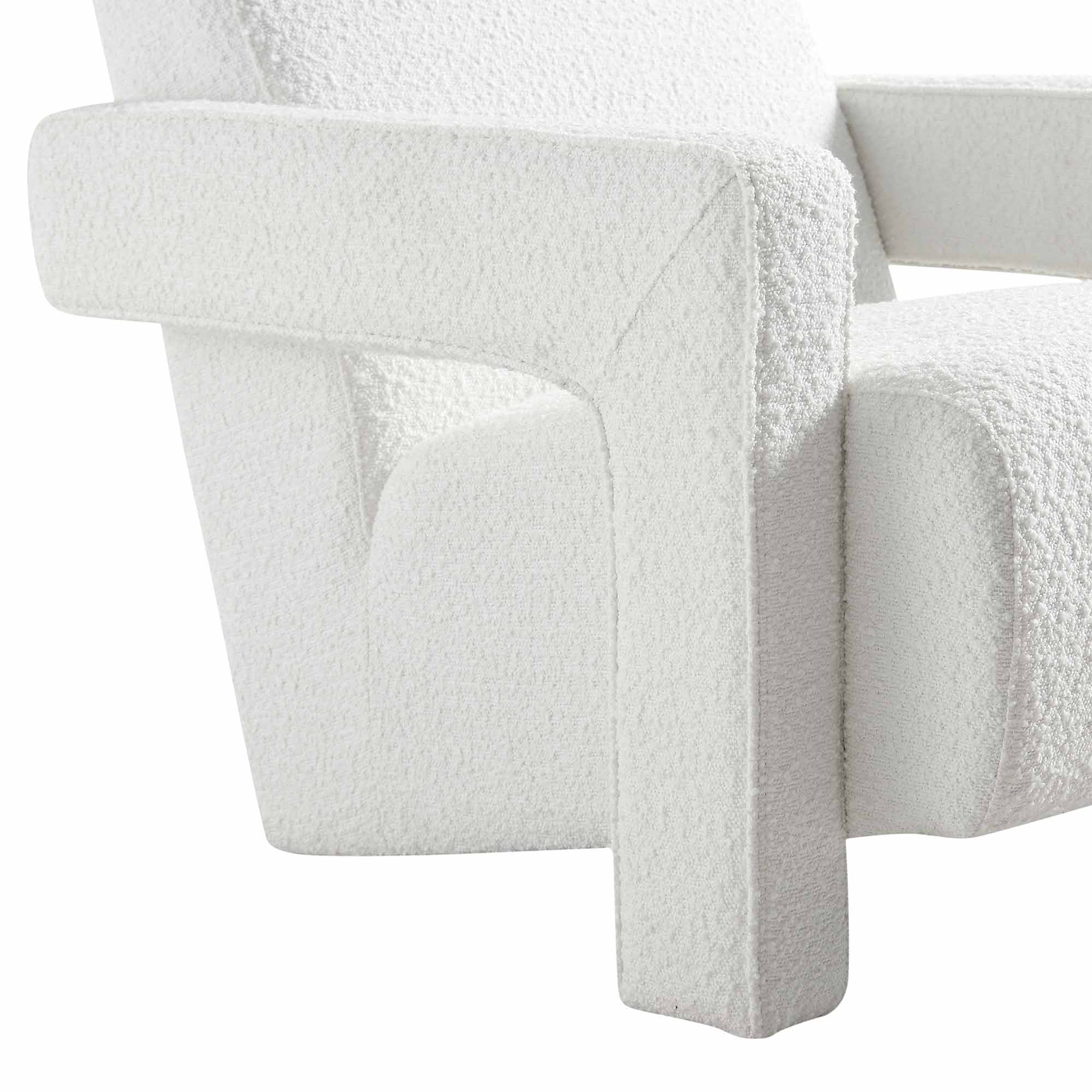 Brompton Sculptural Armchair, White Boucle