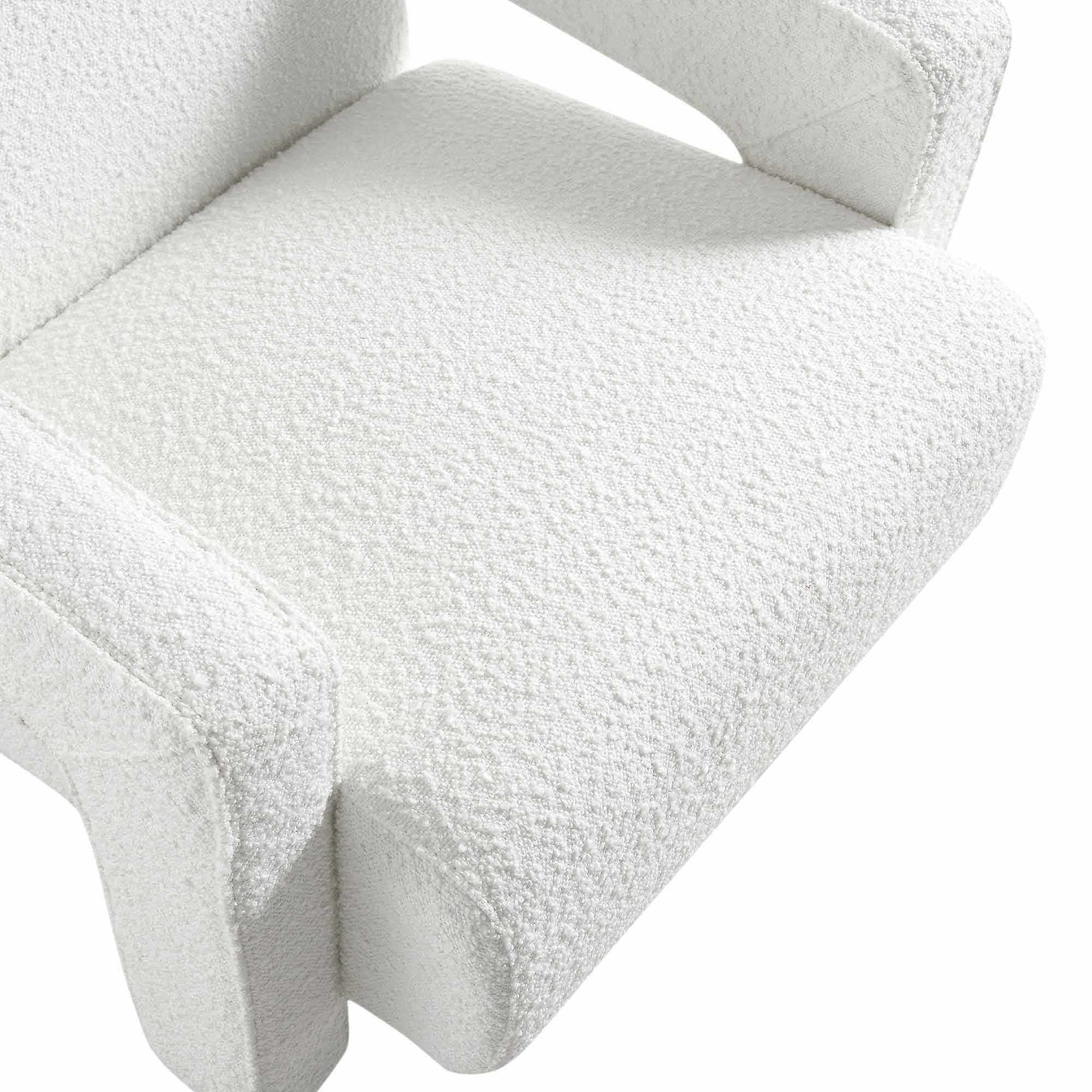 Brompton Sculptural Armchair, White Boucle