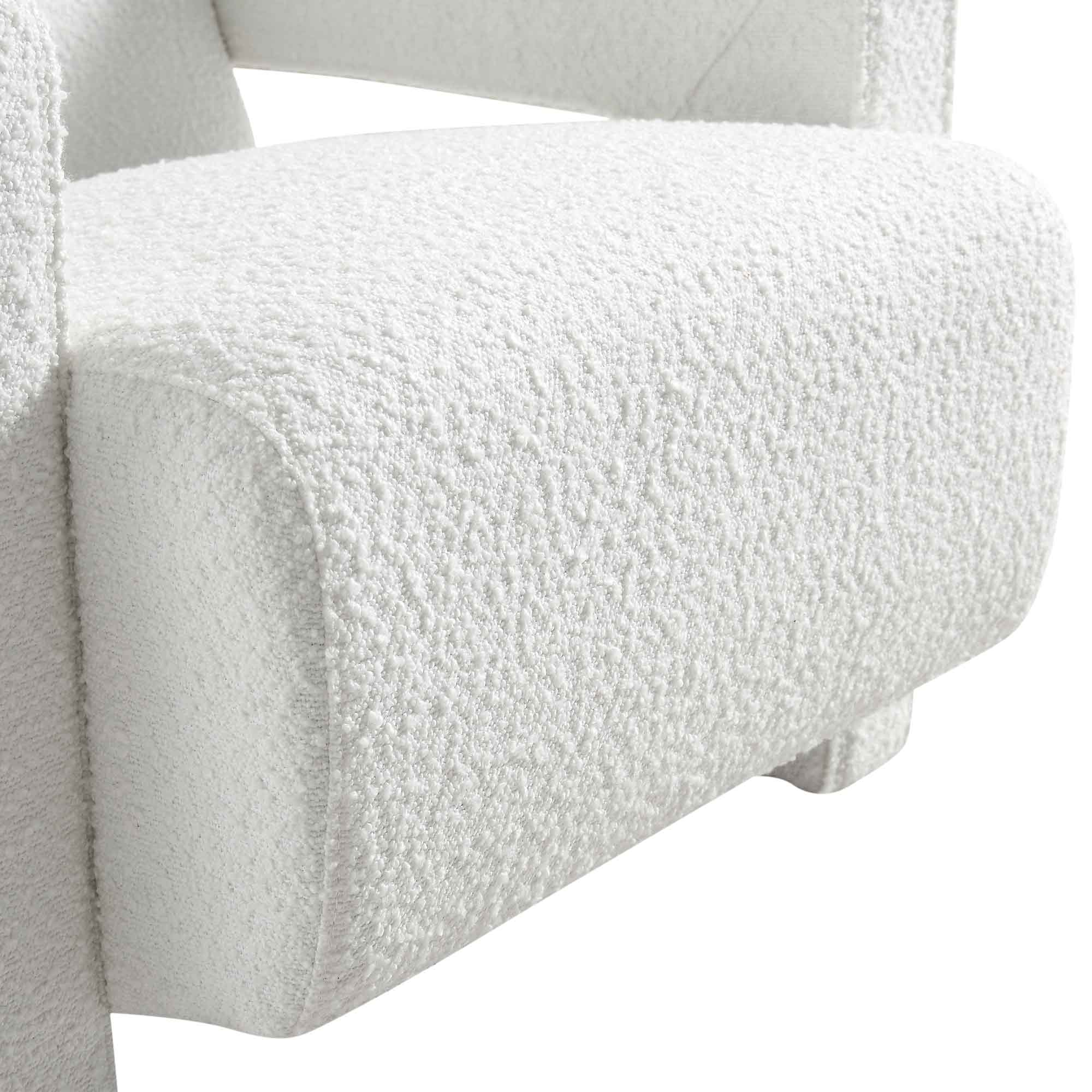 Brompton Sculptural Armchair, White Boucle