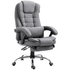 Executive Reclining Computer Desk Chair with Footrest, Headrest and Lumbar Cushion Support Furniture, MR34 Grey Fabric - daals