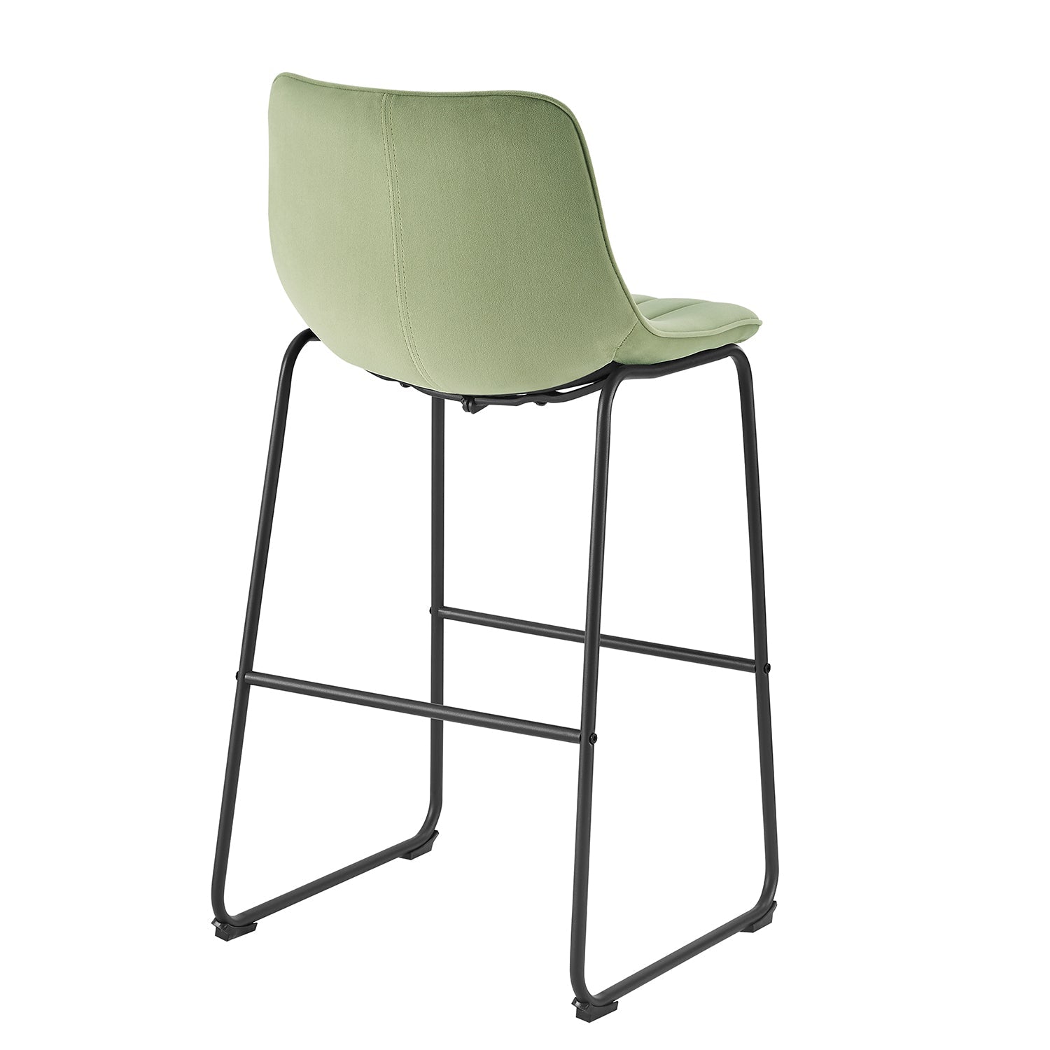 Sutton Set of 2 Fluted Back Bar Stools (Sage Green Velvet)