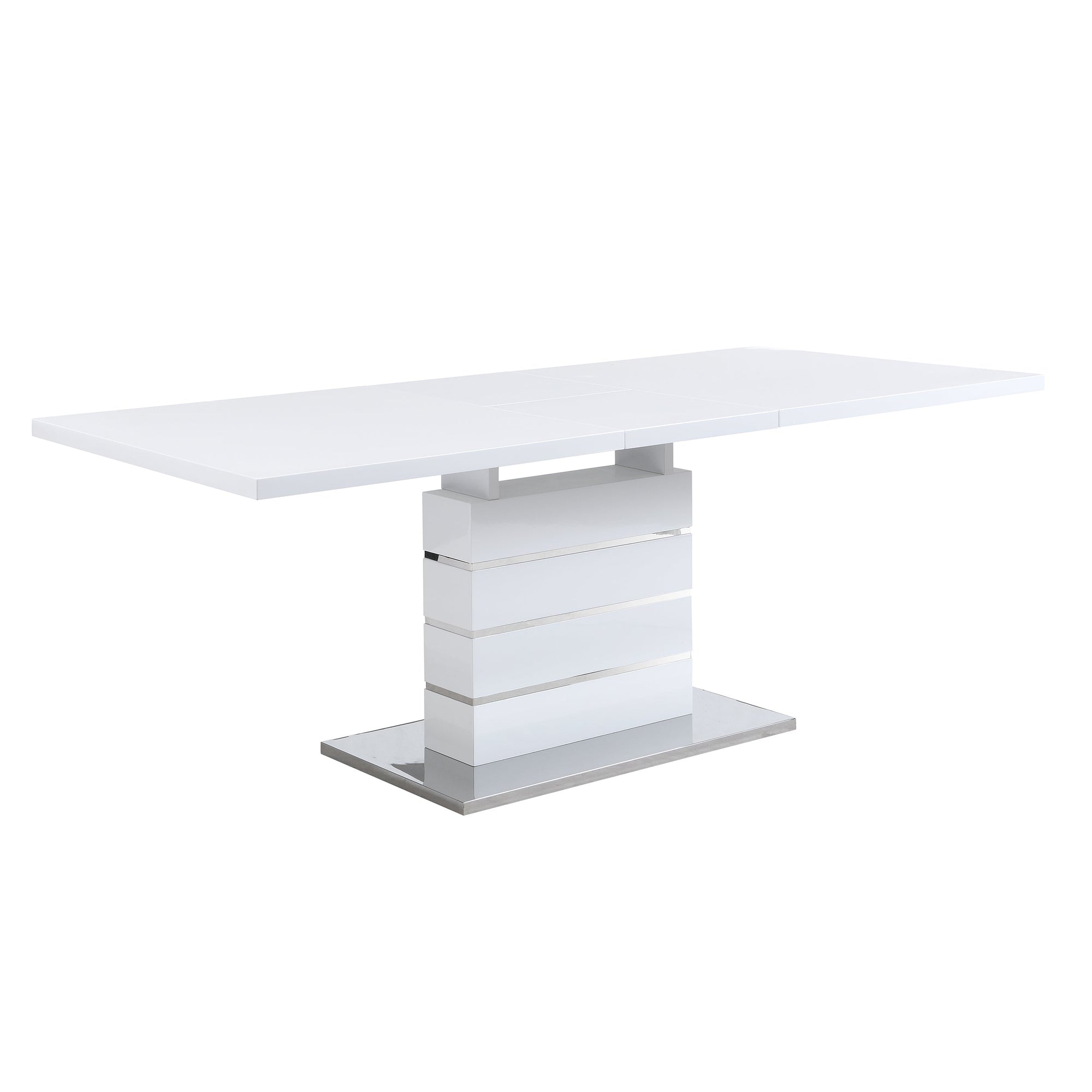 Hayne High Gloss 6 to 8 Seater White Extending Dining Table