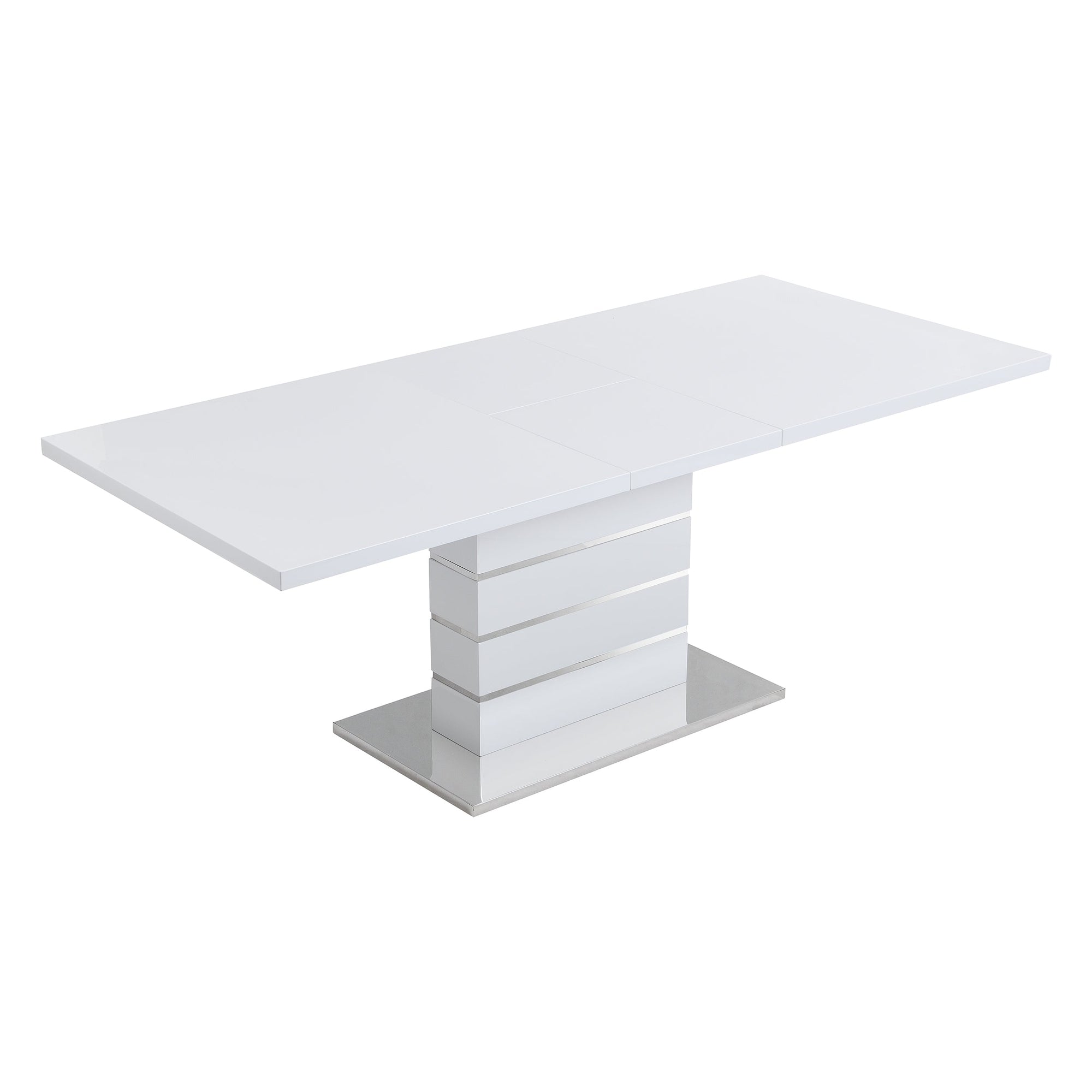 Hayne High Gloss 6 to 8 Seater White Extending Dining Table