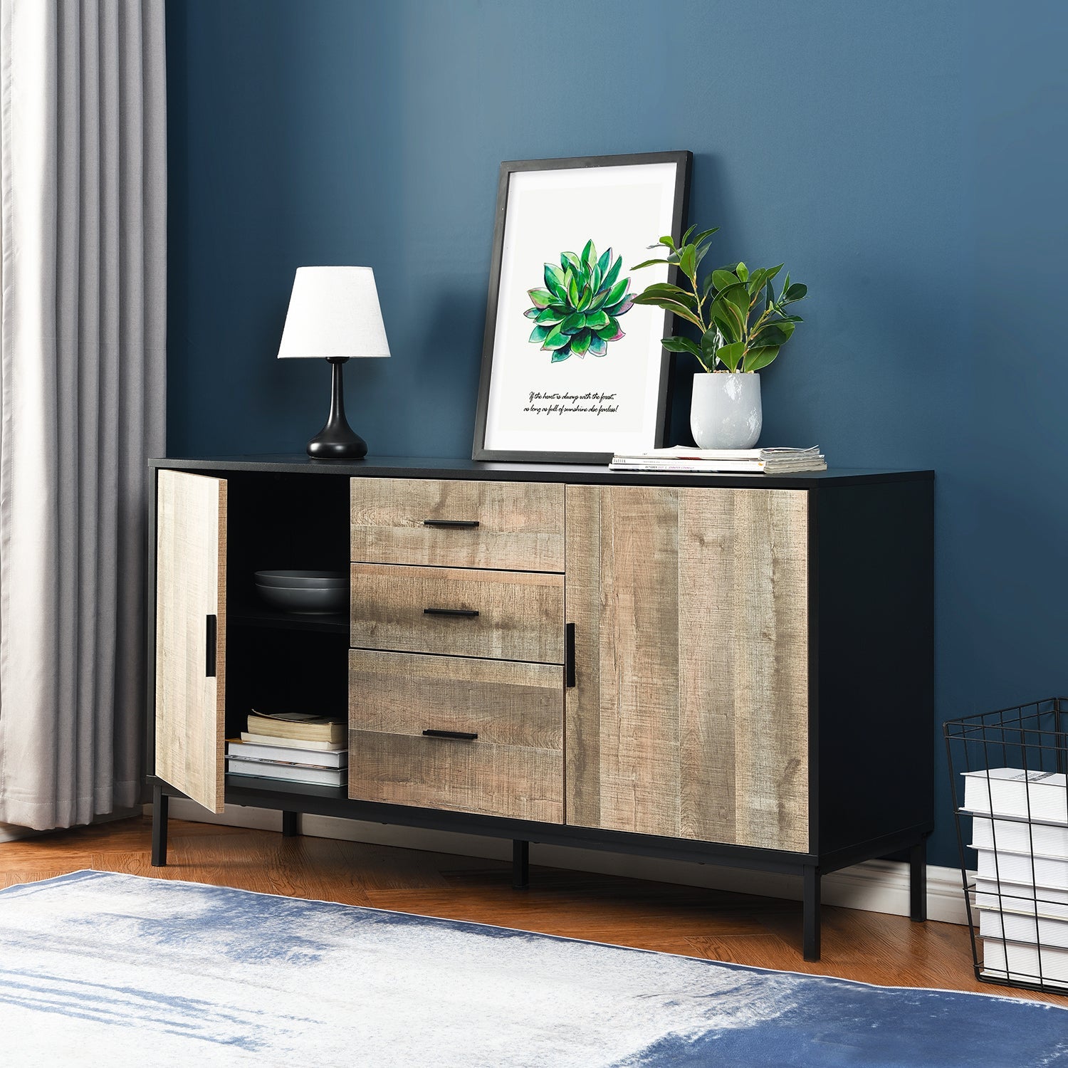 Carnaby 2 Cupboard 3 Drawer Sideboard