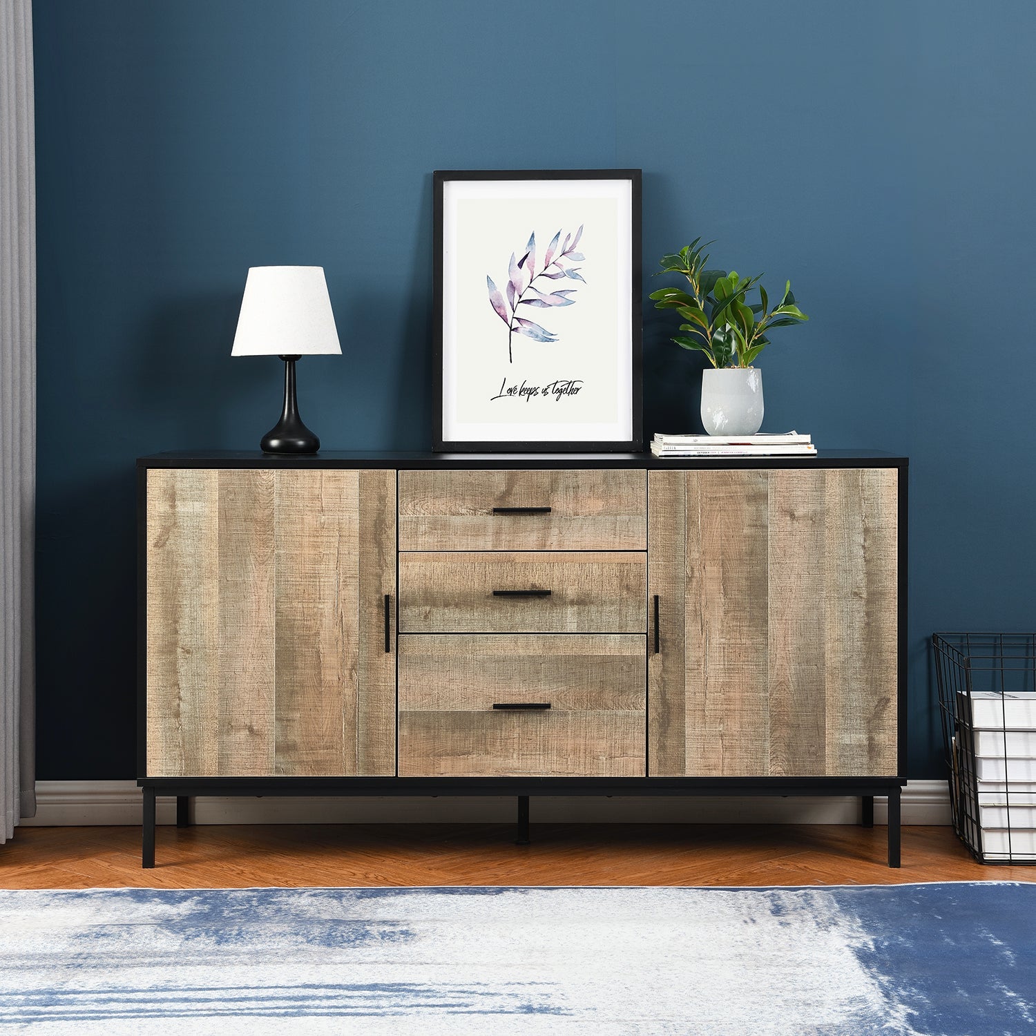 Carnaby 2 Cupboard 3 Drawer Sideboard