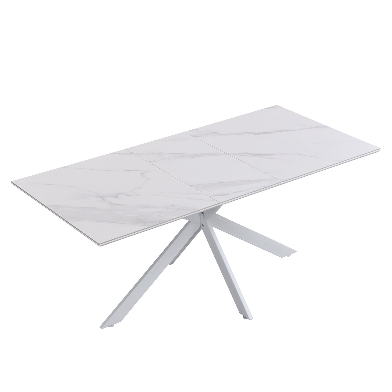 Varden White Ceramic Extending Dining Table