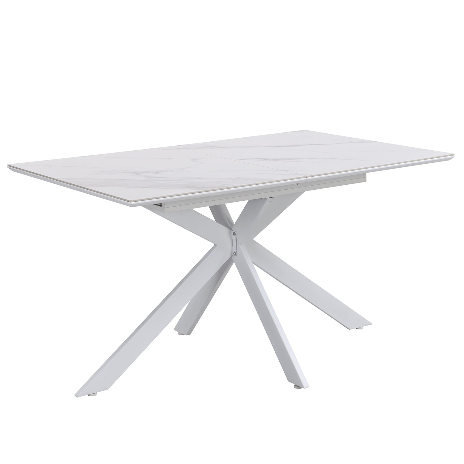 Varden White Ceramic Extending Dining Table