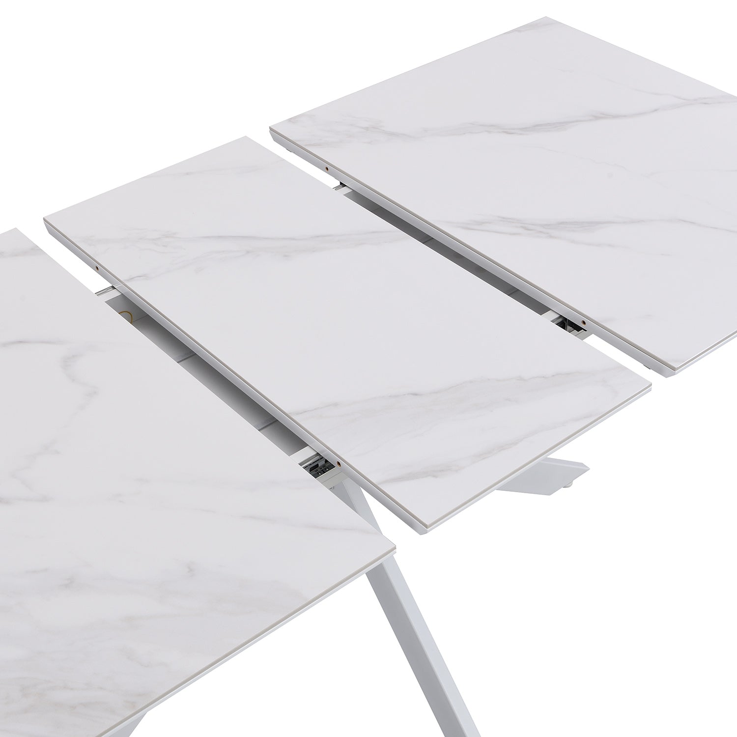 Varden White Ceramic Extending Dining Table