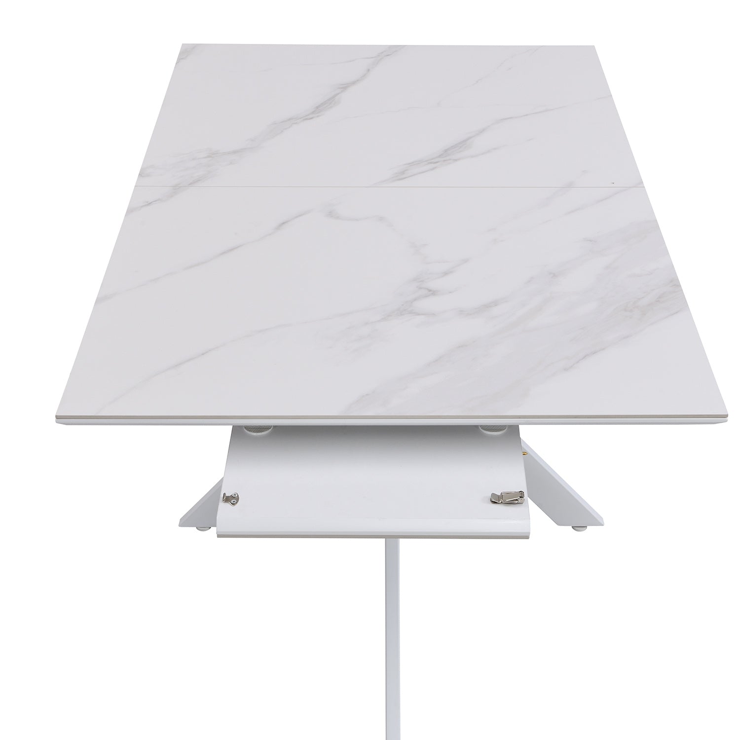 Varden White Ceramic Extending Dining Table