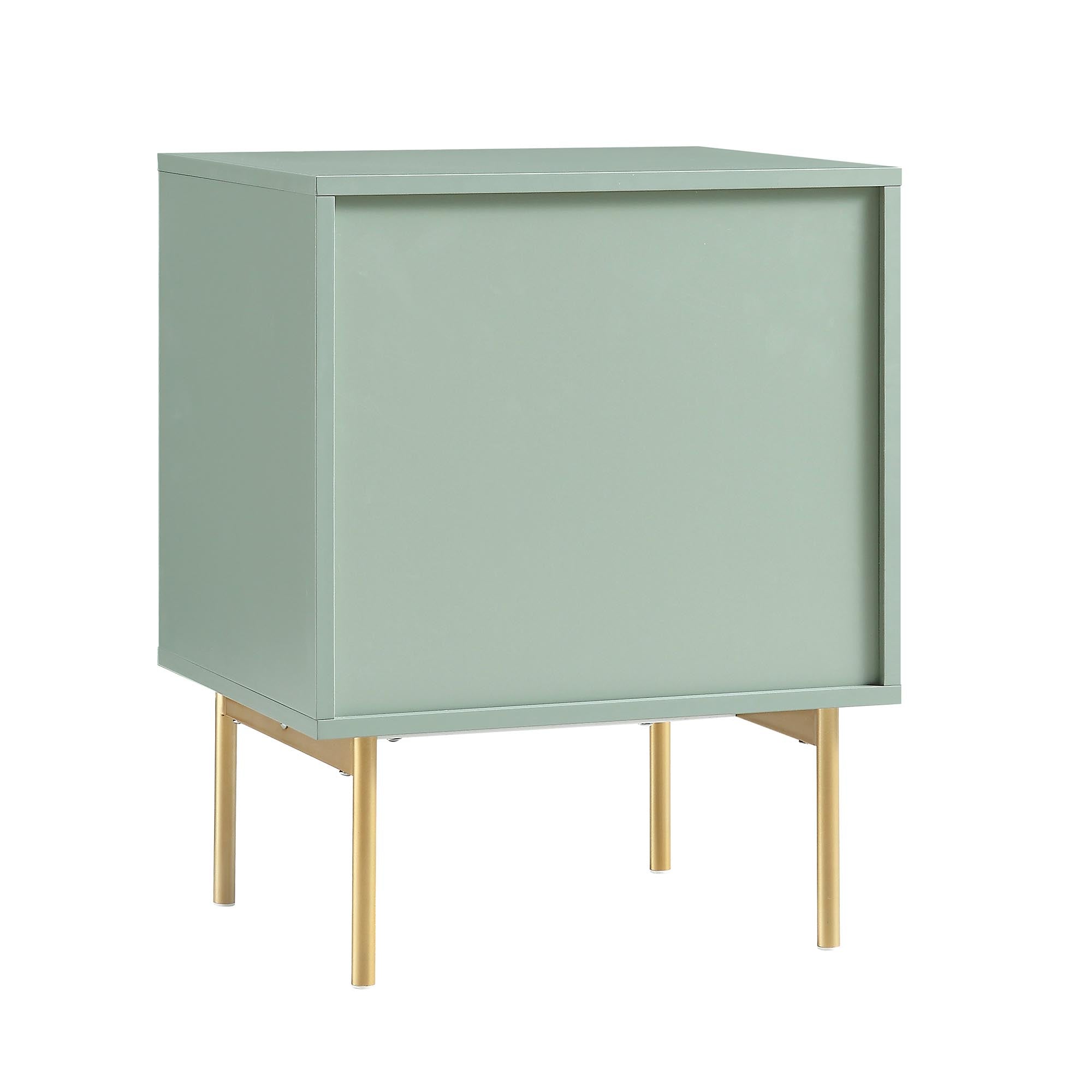 Richmond Ridged 2 Drawer Nightstand, Matte Sage Green