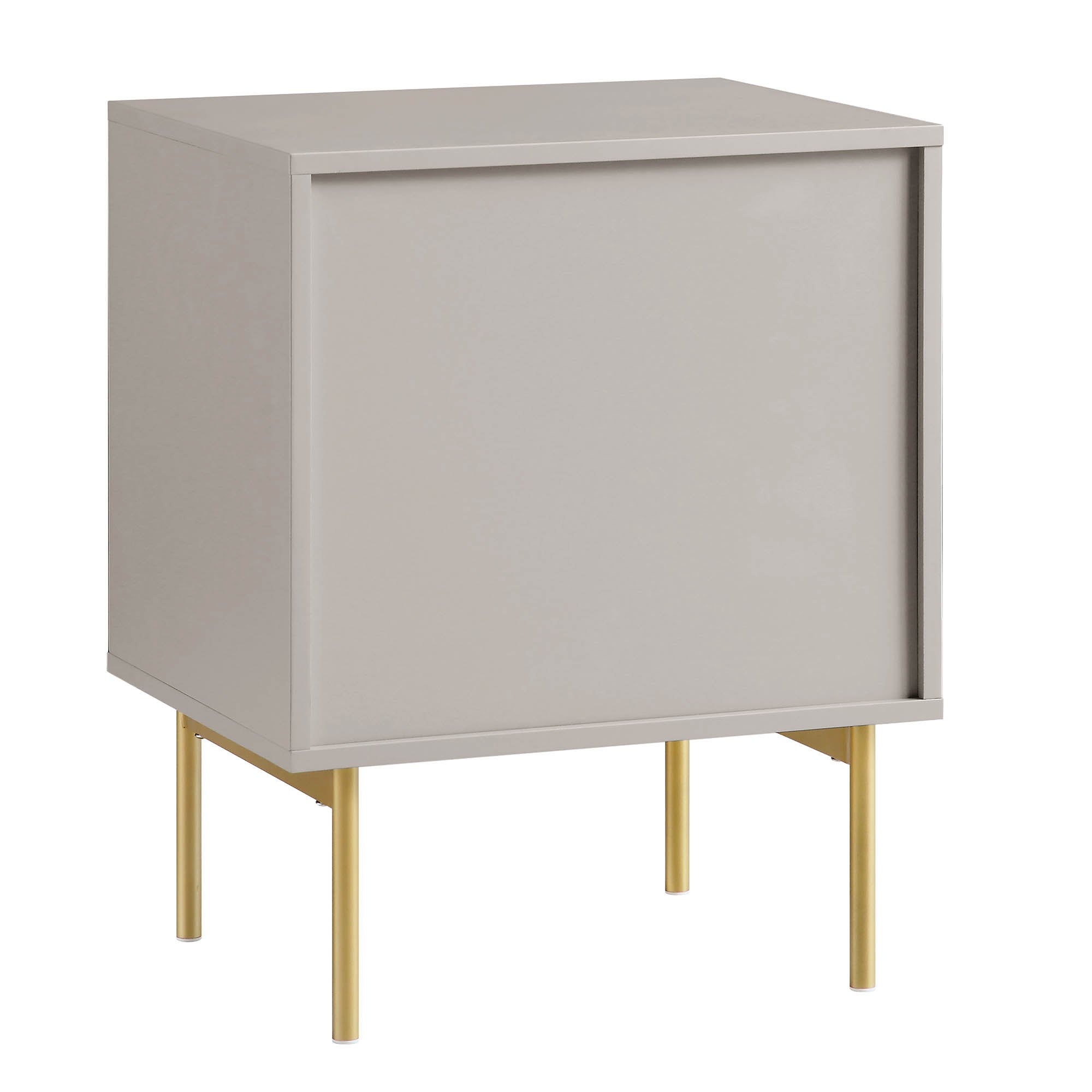 Richmond Ridged 2 Drawer Nightstand, Matte Taupe