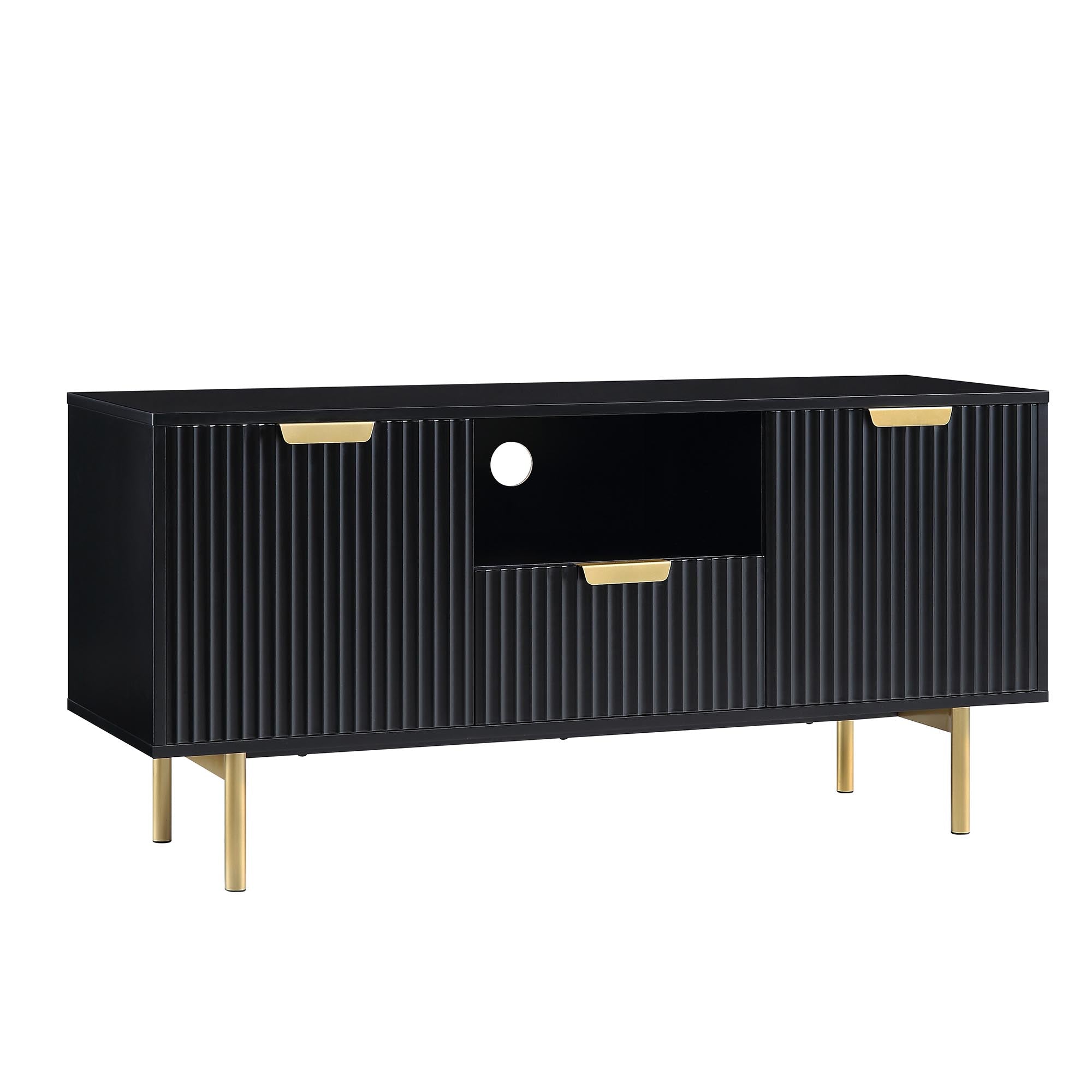 Richmond Ridged TV Media Unit, Matte Black