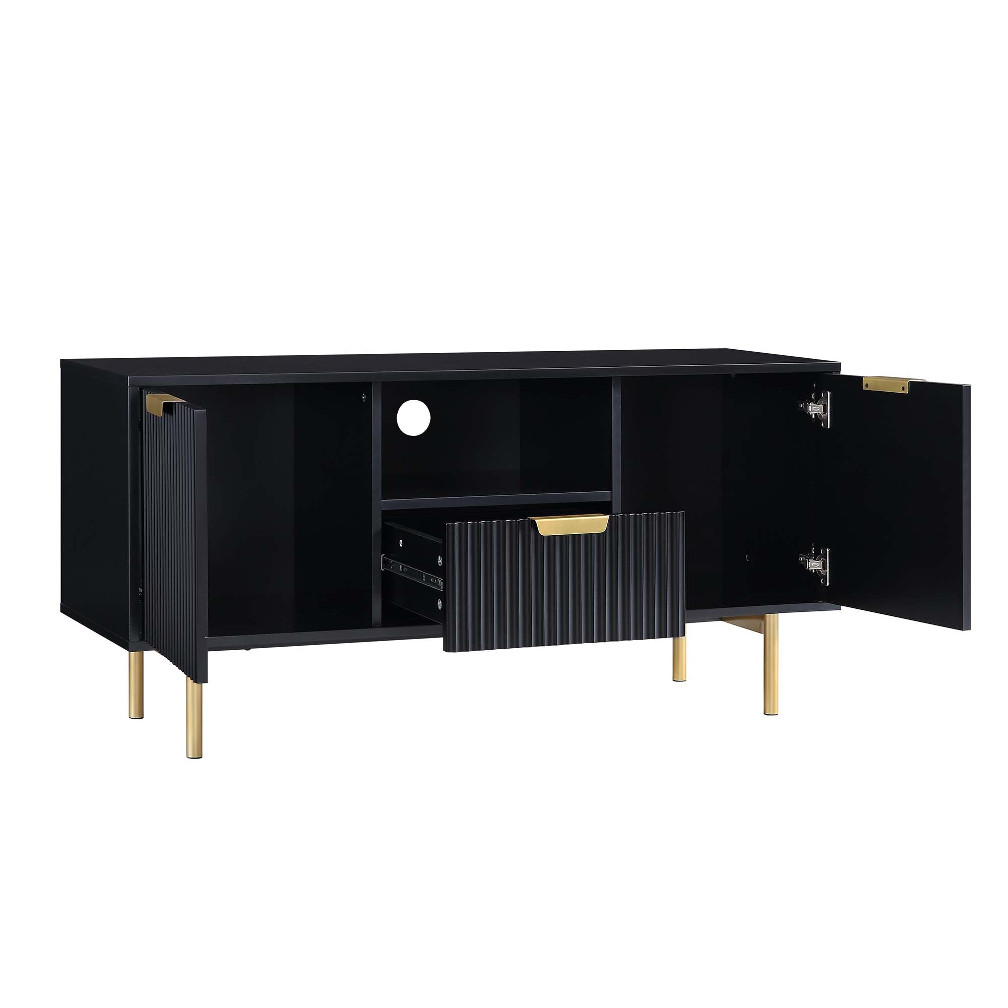 Richmond Ridged TV Media Unit, Matte Black