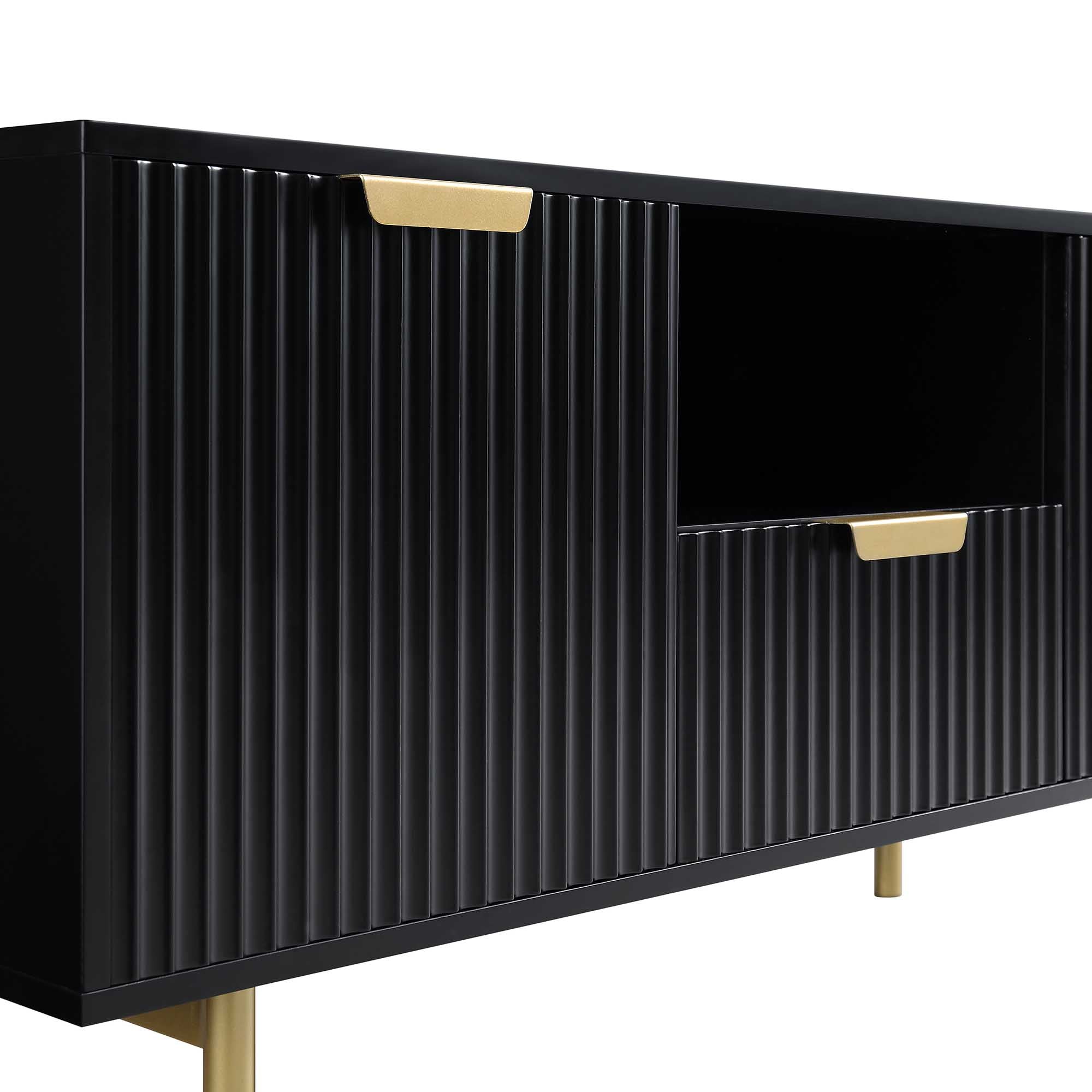 Richmond Ridged TV Media Unit, Matte Black