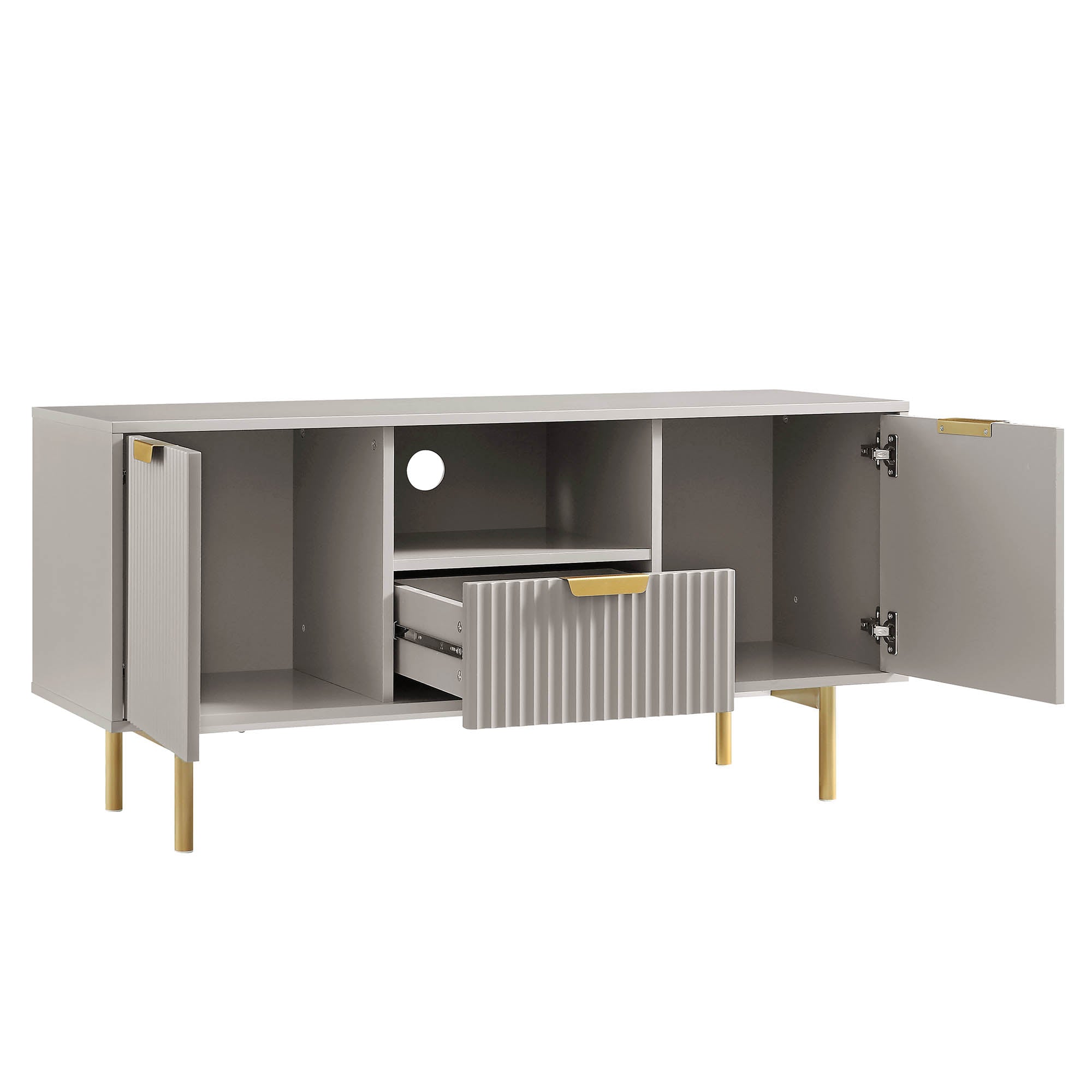 Richmond Ridged TV Media Unit, Matte Taupe