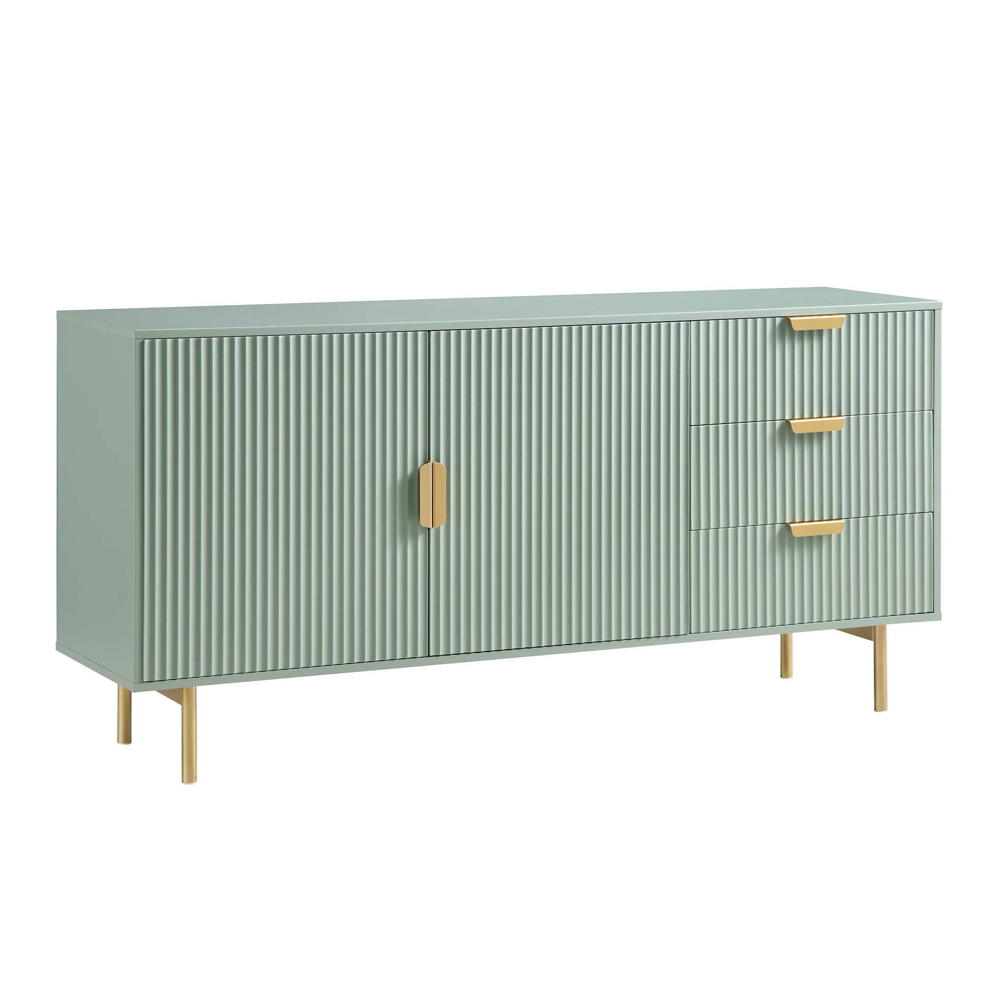 Richmond Ridged Large Sideboard, Matte Sage Green