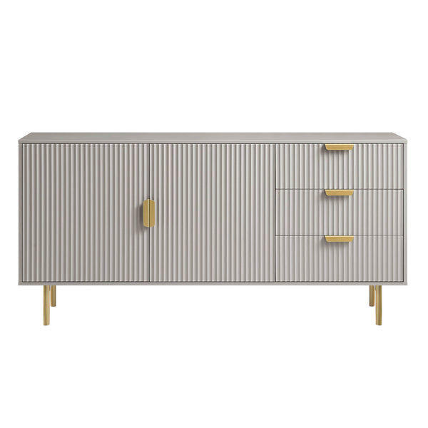 Richmond Ridged Large Sideboard, Matte Taupe