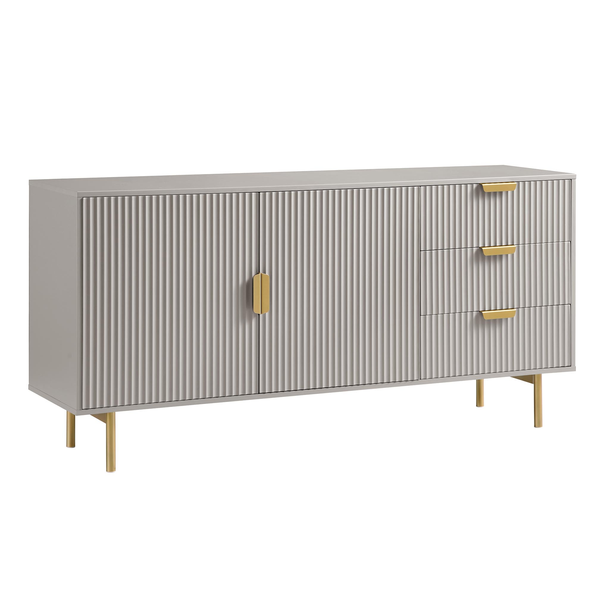 Richmond Ridged Large Sideboard, Matte Taupe