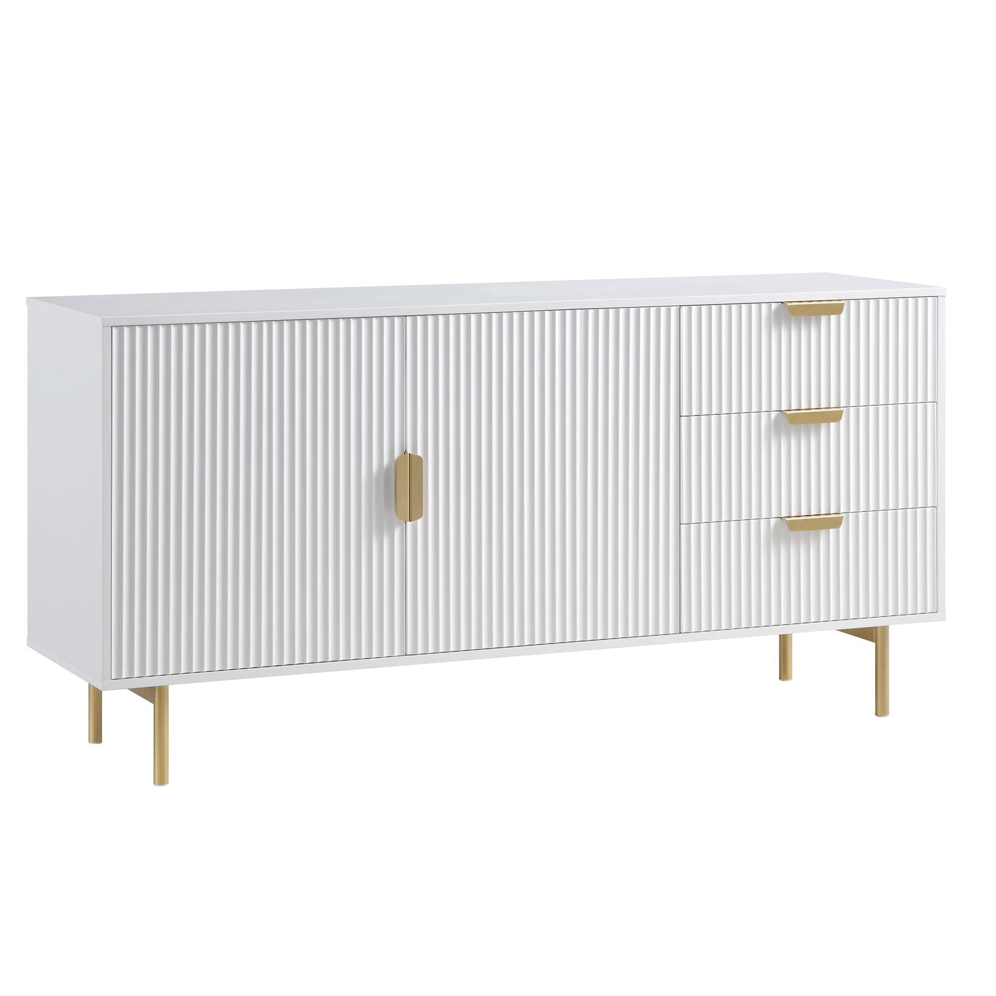 Richmond Ridged Large Sideboard, Matte White