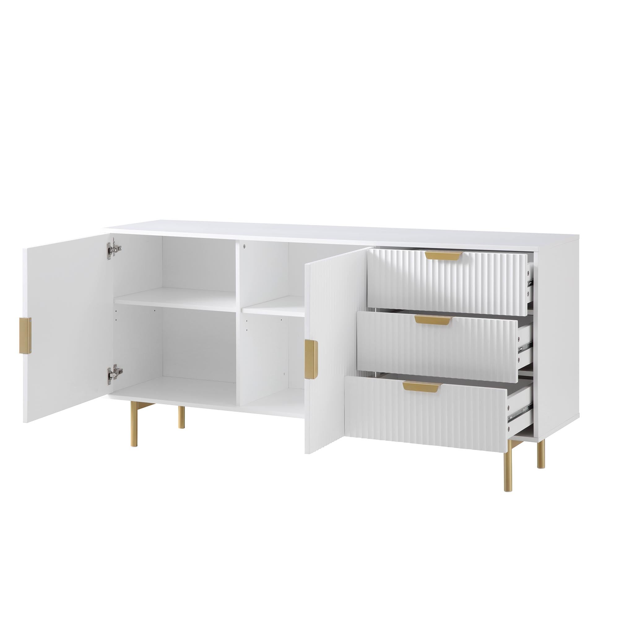 Richmond Ridged Large Sideboard, Matte White