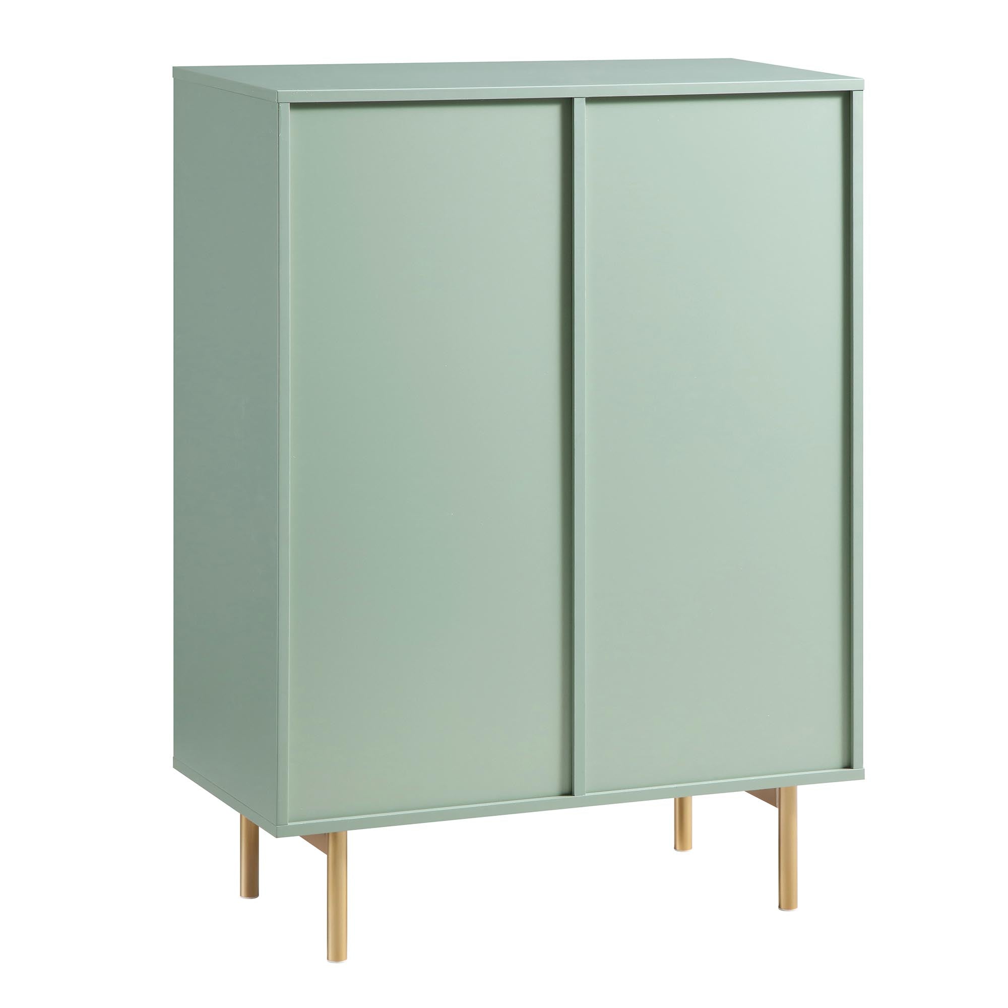 Richmond Ridged Highboard Storage Cabinet, Matte Sage Green