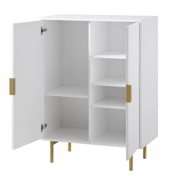 Richmond Ridged Highboard Storage Cabinet, Matte White