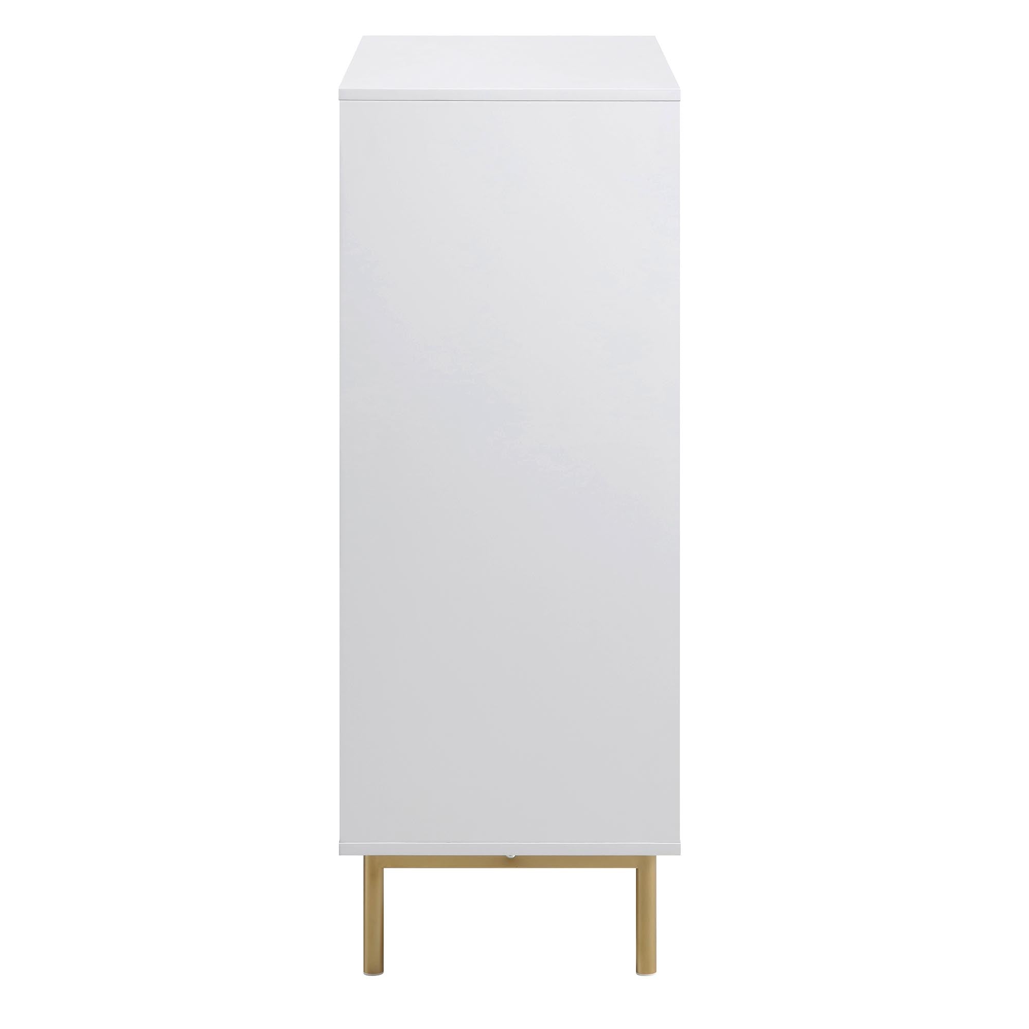 Richmond Ridged Highboard Storage Cabinet, Matte White