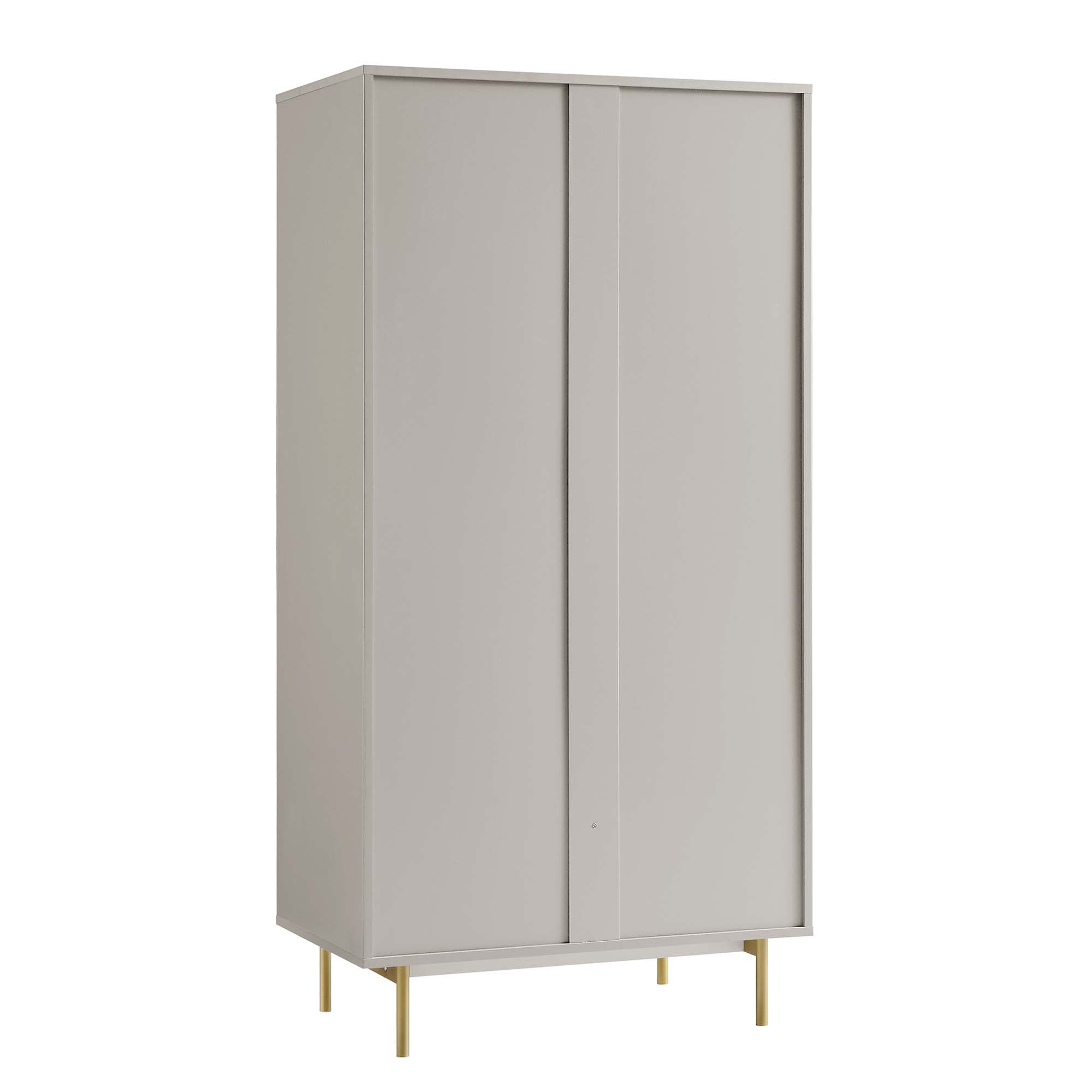 Richmond Ridged Double Closet with Drawer, Matte Taupe