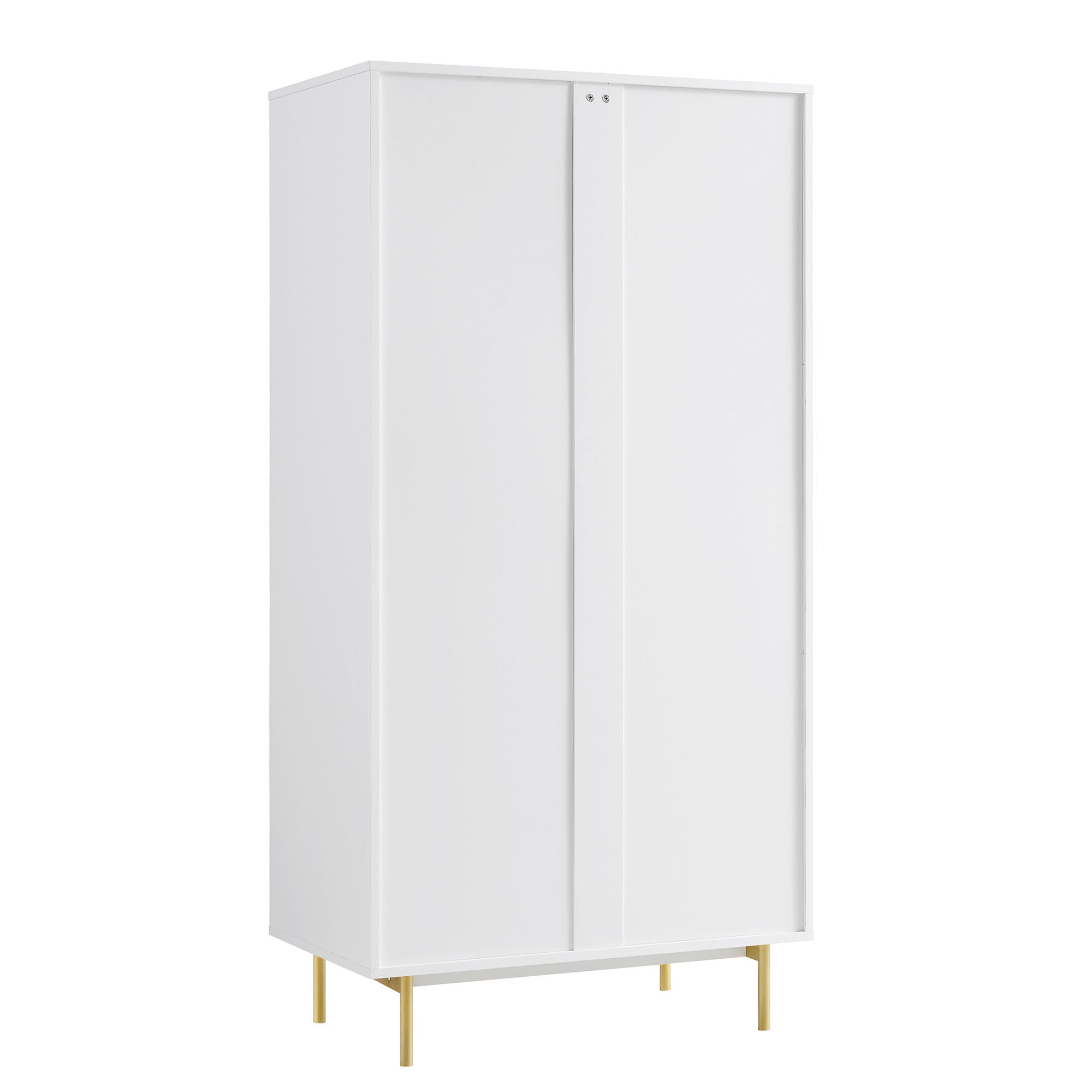 Richmond Ridged Double Closet with Drawer, Matte White