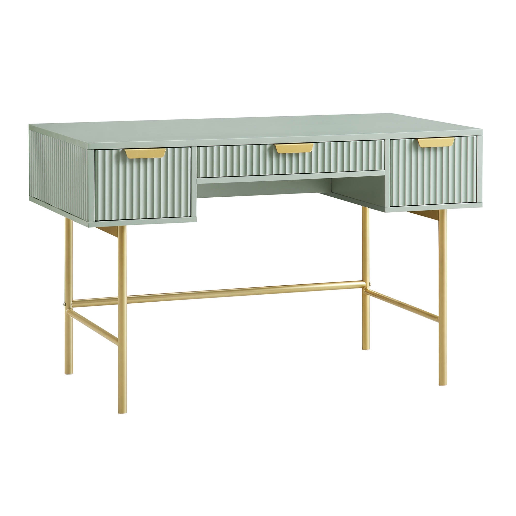 Richmond Ridged Vanity Table, Matte Sage Green