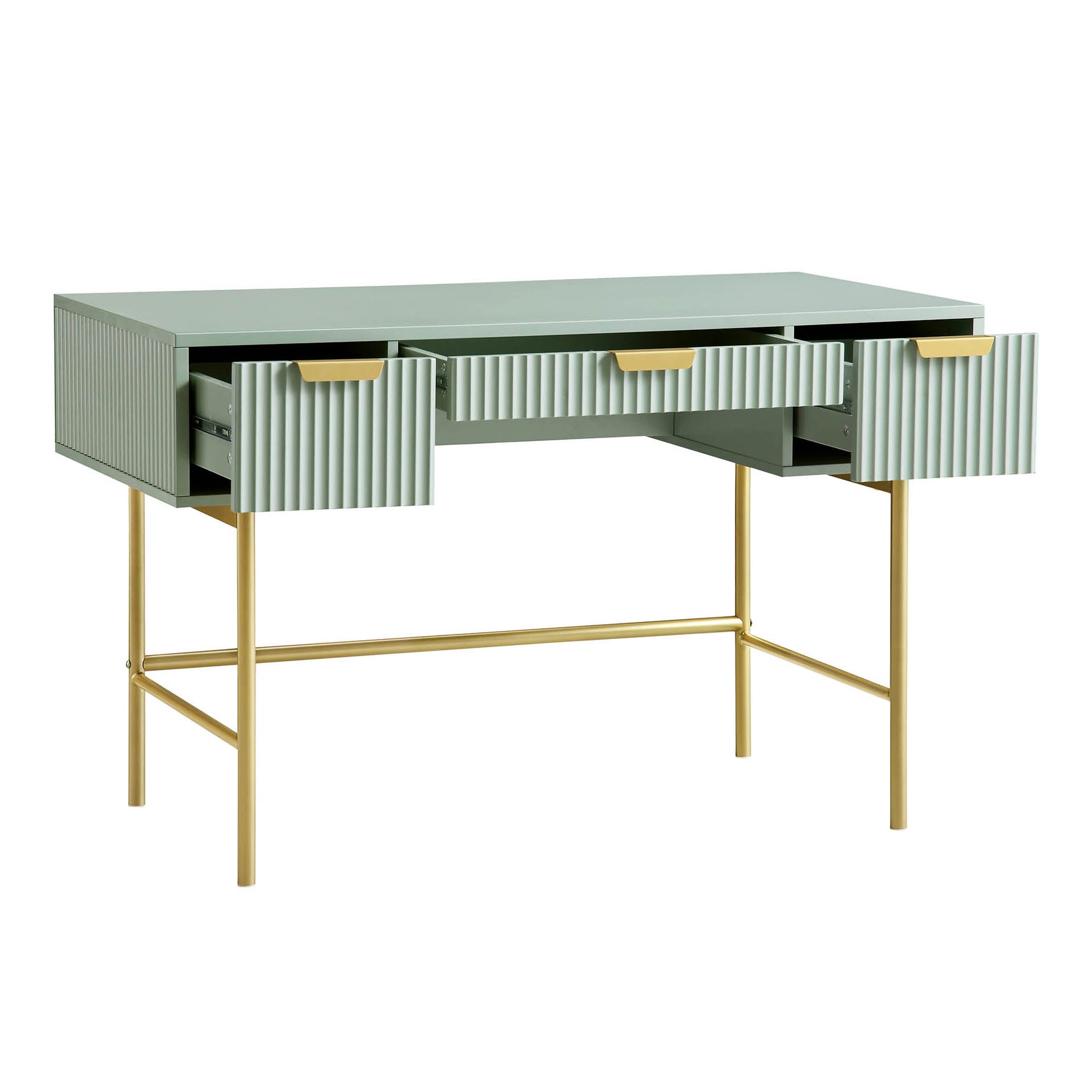 Richmond Ridged Vanity Table, Matte Sage Green