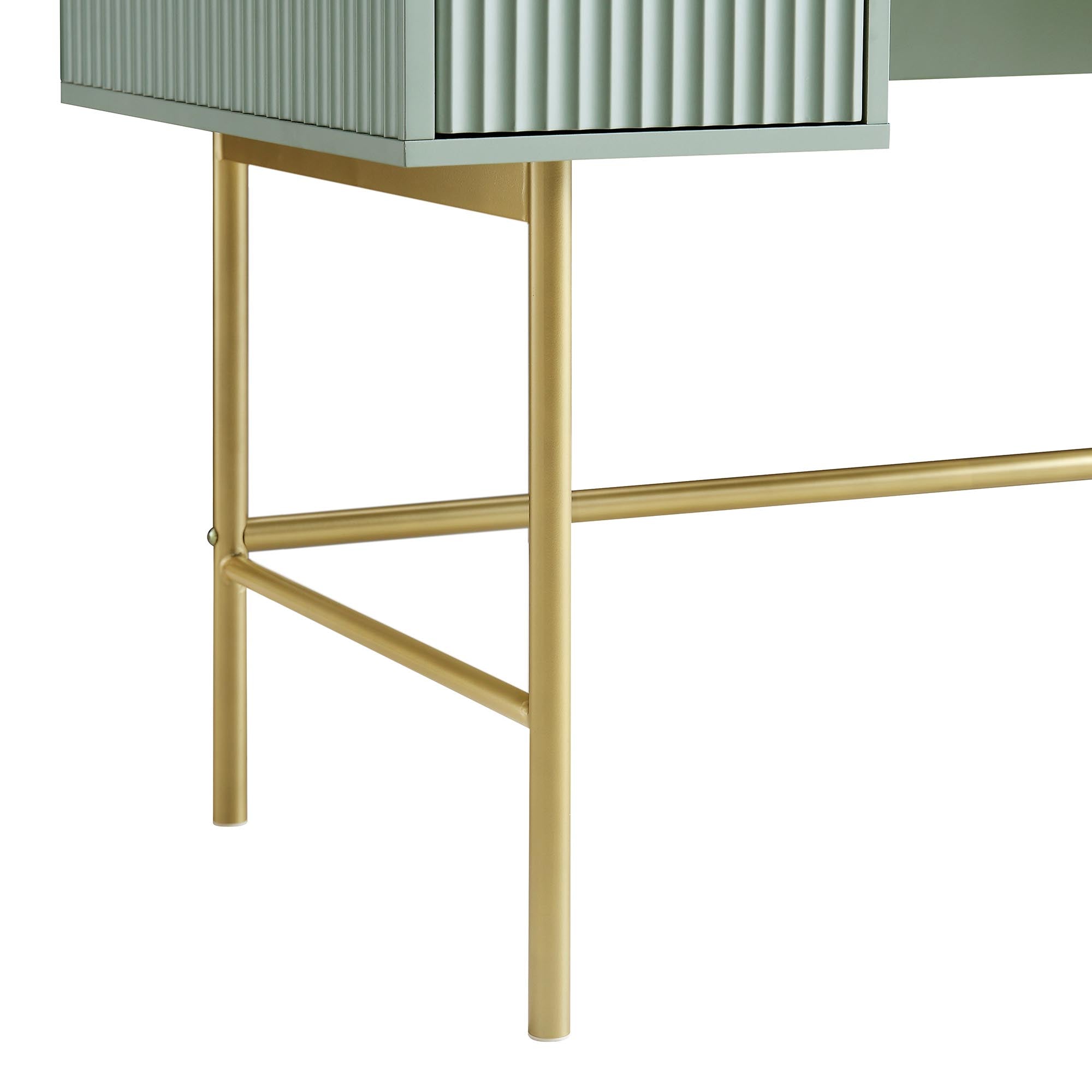 Richmond Ridged Vanity Table, Matte Sage Green