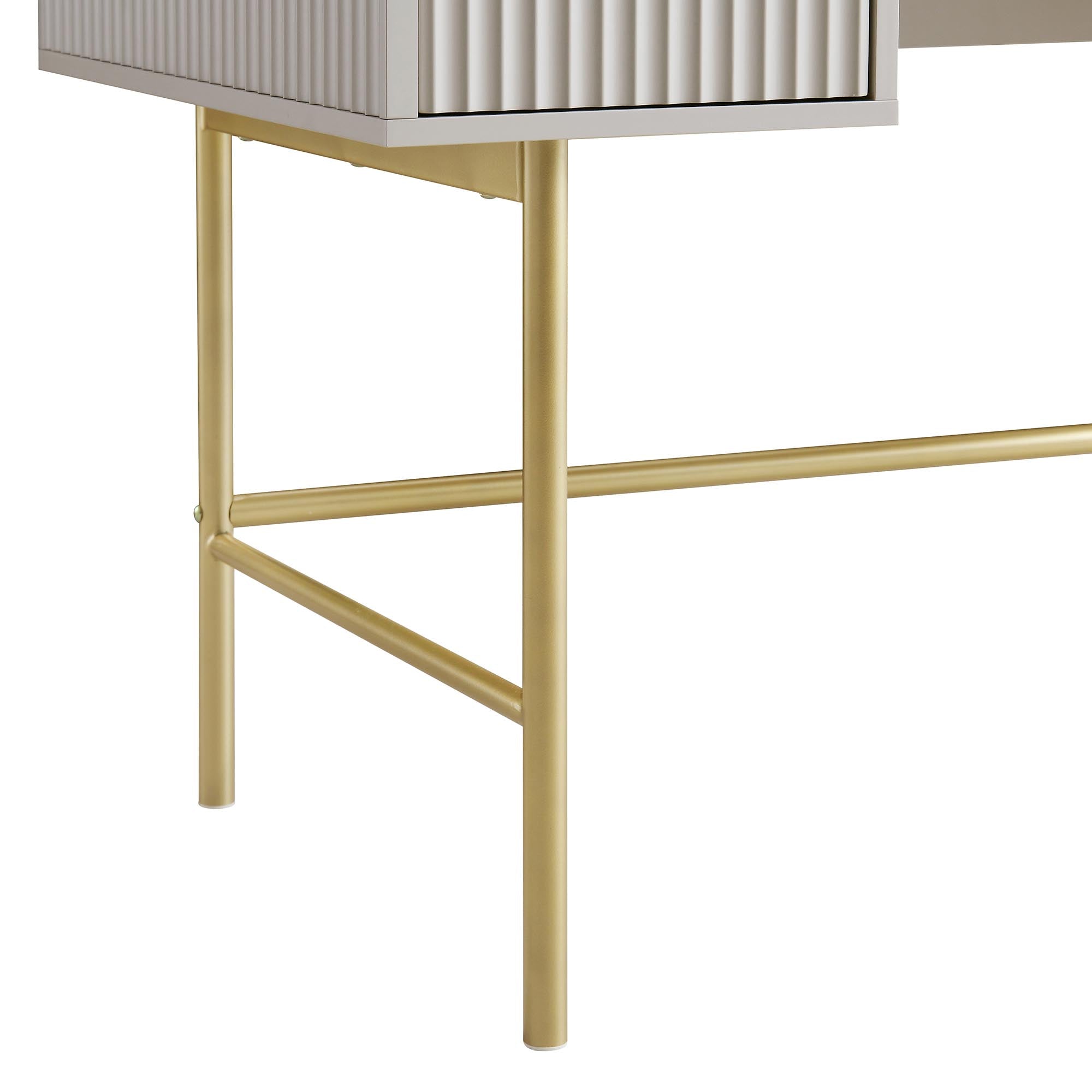 Richmond Ridged Vanity Table, Matte Taupe