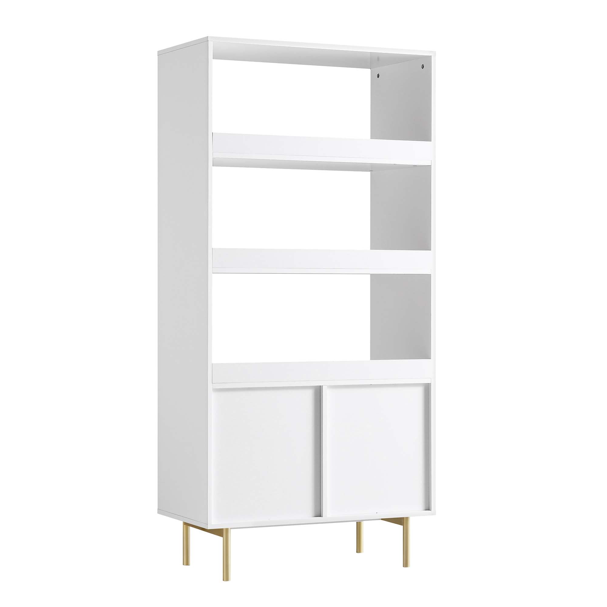 Richmond Ridged Tall Bookcase with Doors, Matte White