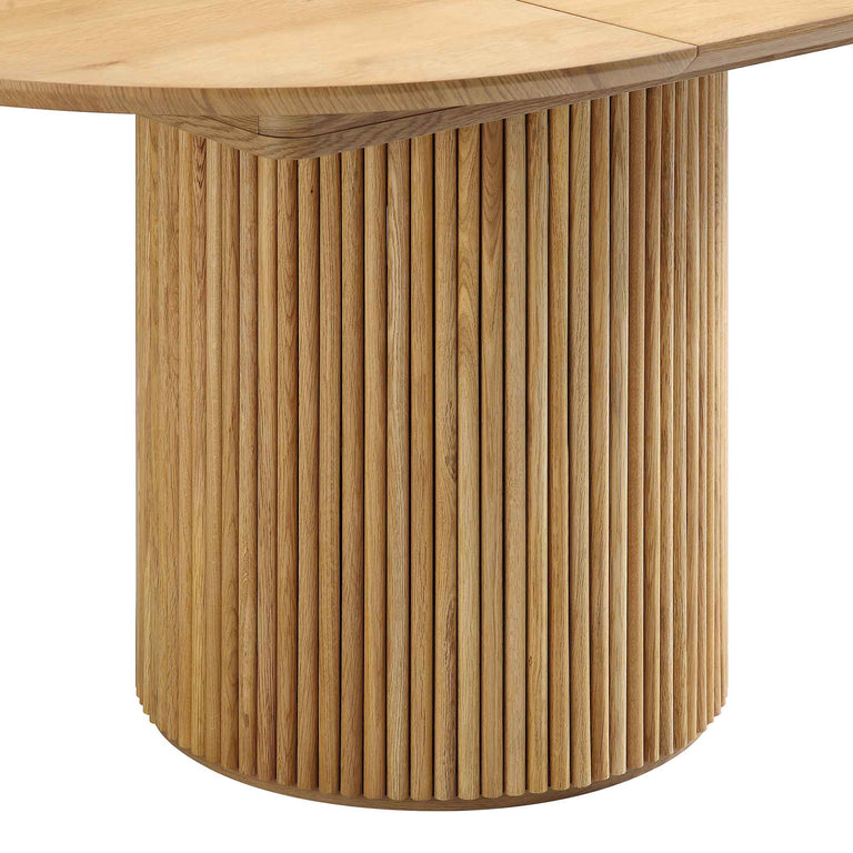 Maru Round 4-6 Seater Extending Oak Pedestal Dining Table, Oak 